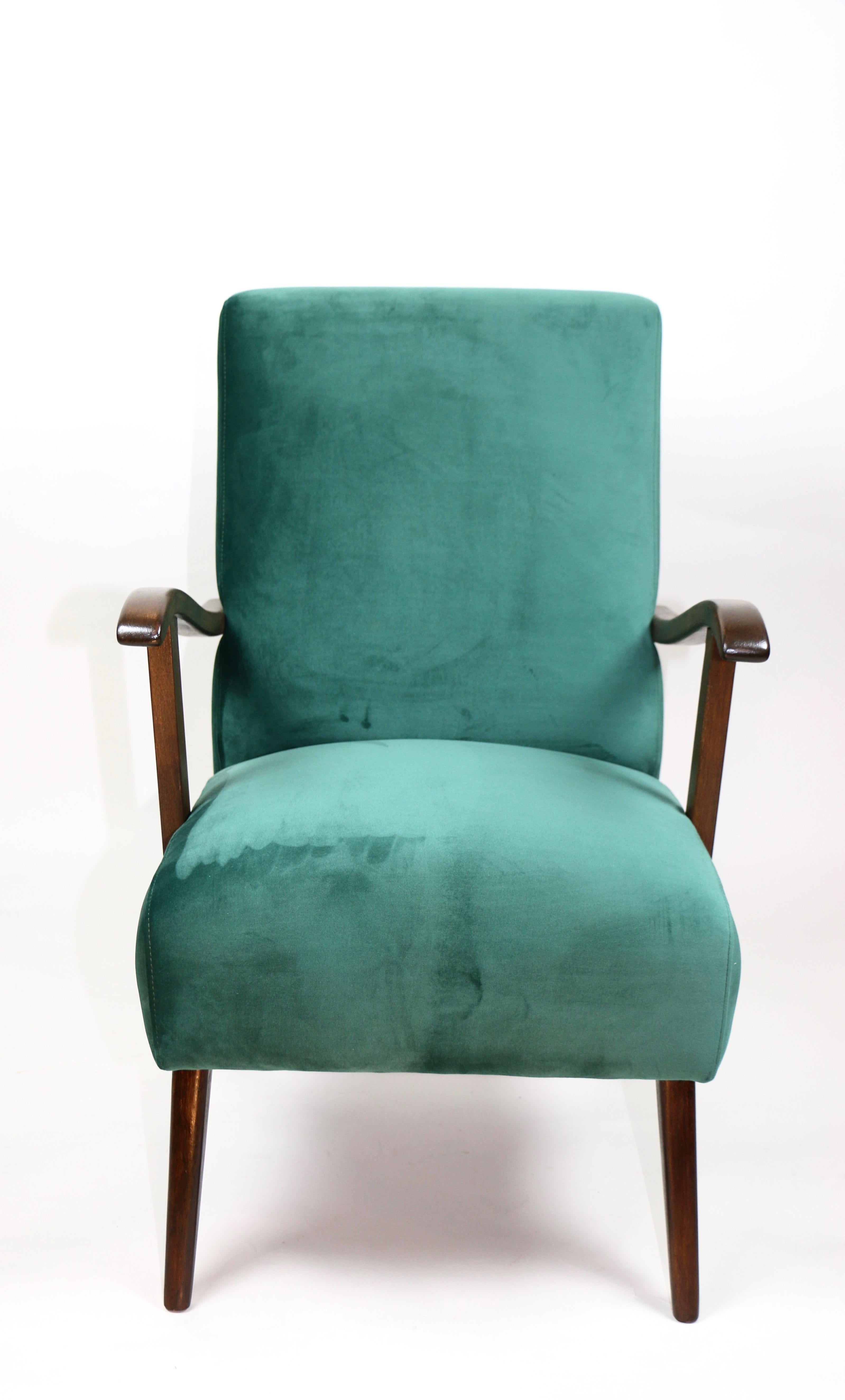 Vintage Armchair in Green Velvet from 1970s For Sale 7