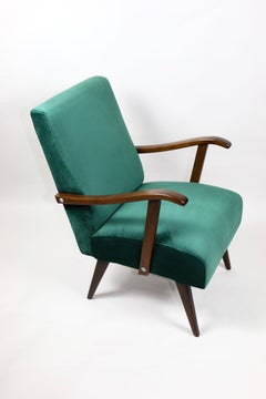 Vintage Armchair in Green Velvet from 1970s