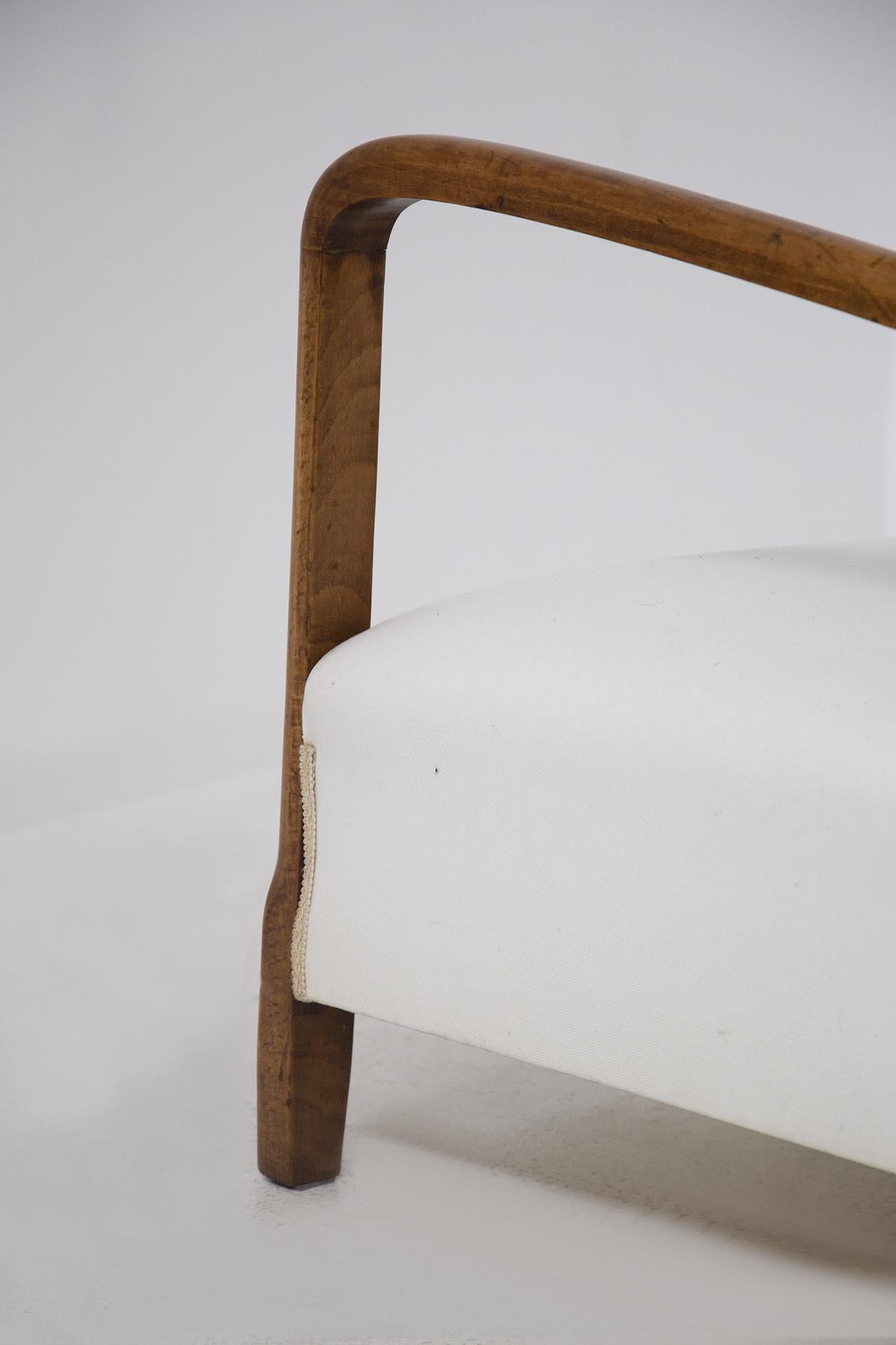 Vintage Armchair in Wood and Cotton by Paolo Buffa 2