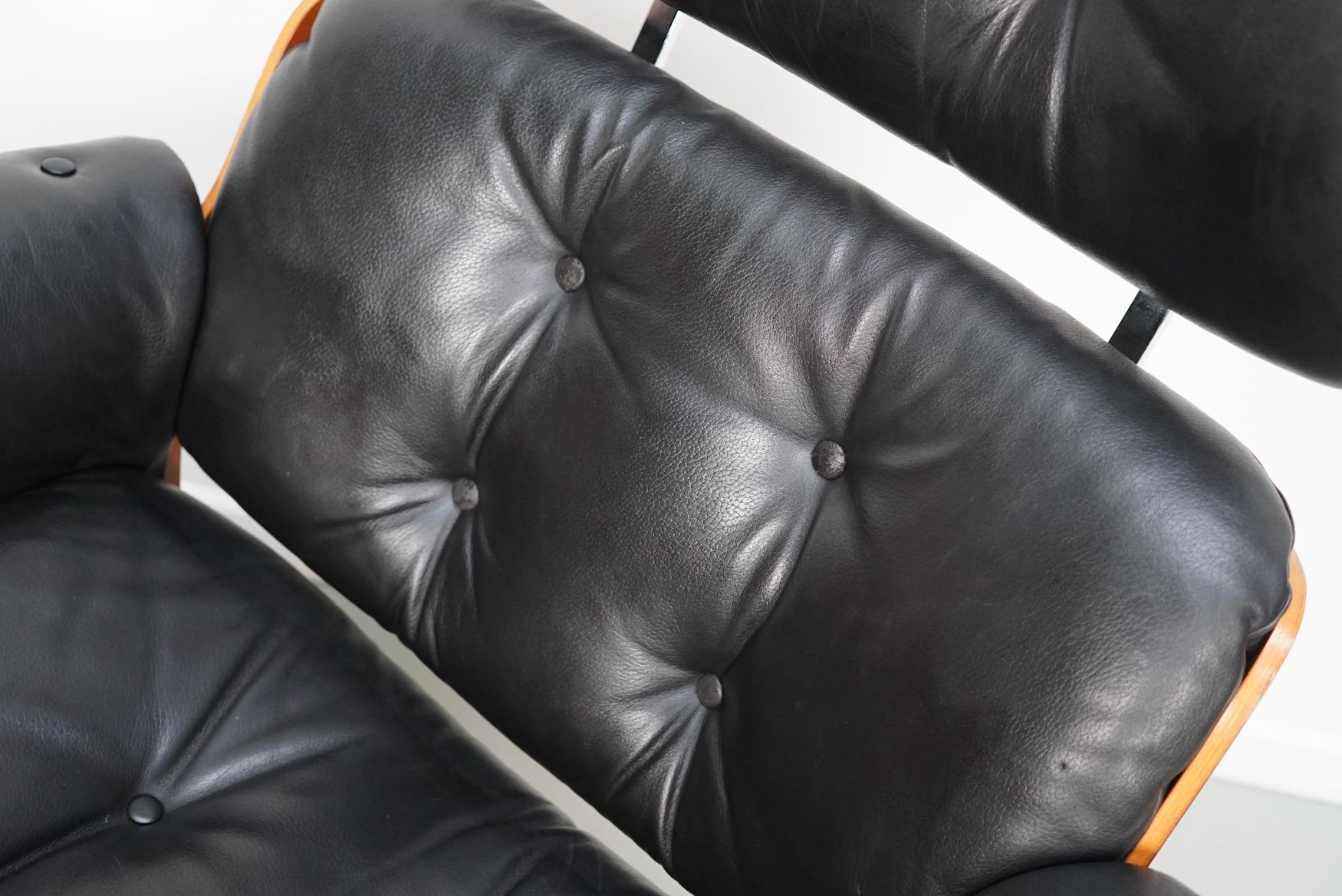 Leather Vintage Armchair / Lounge Chair by Martin Stoll for Giroflex, Germany 1960s