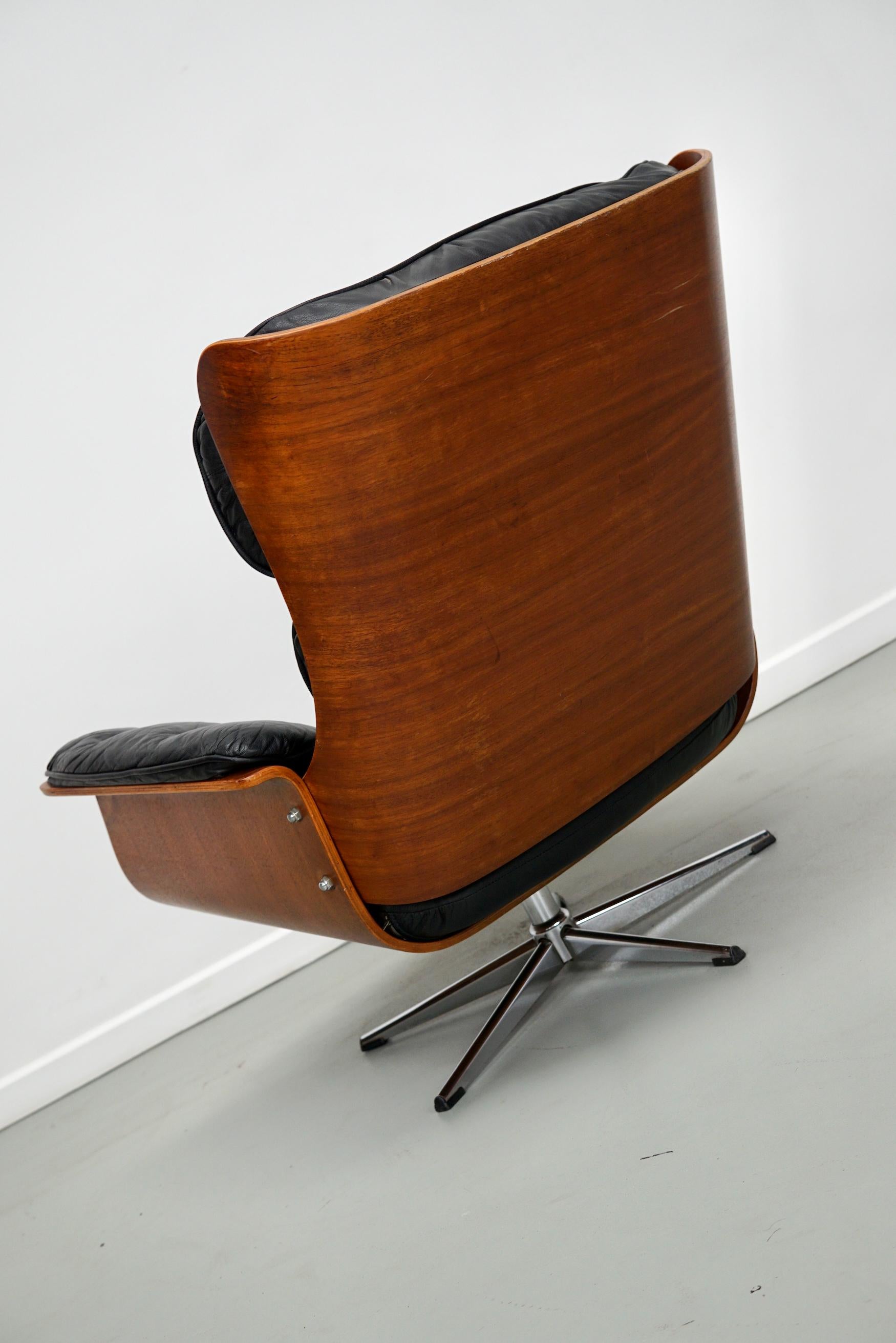 Leather Vintage Armchair / Lounge Chair by Martin Stoll for Giroflex, Germany 1960s