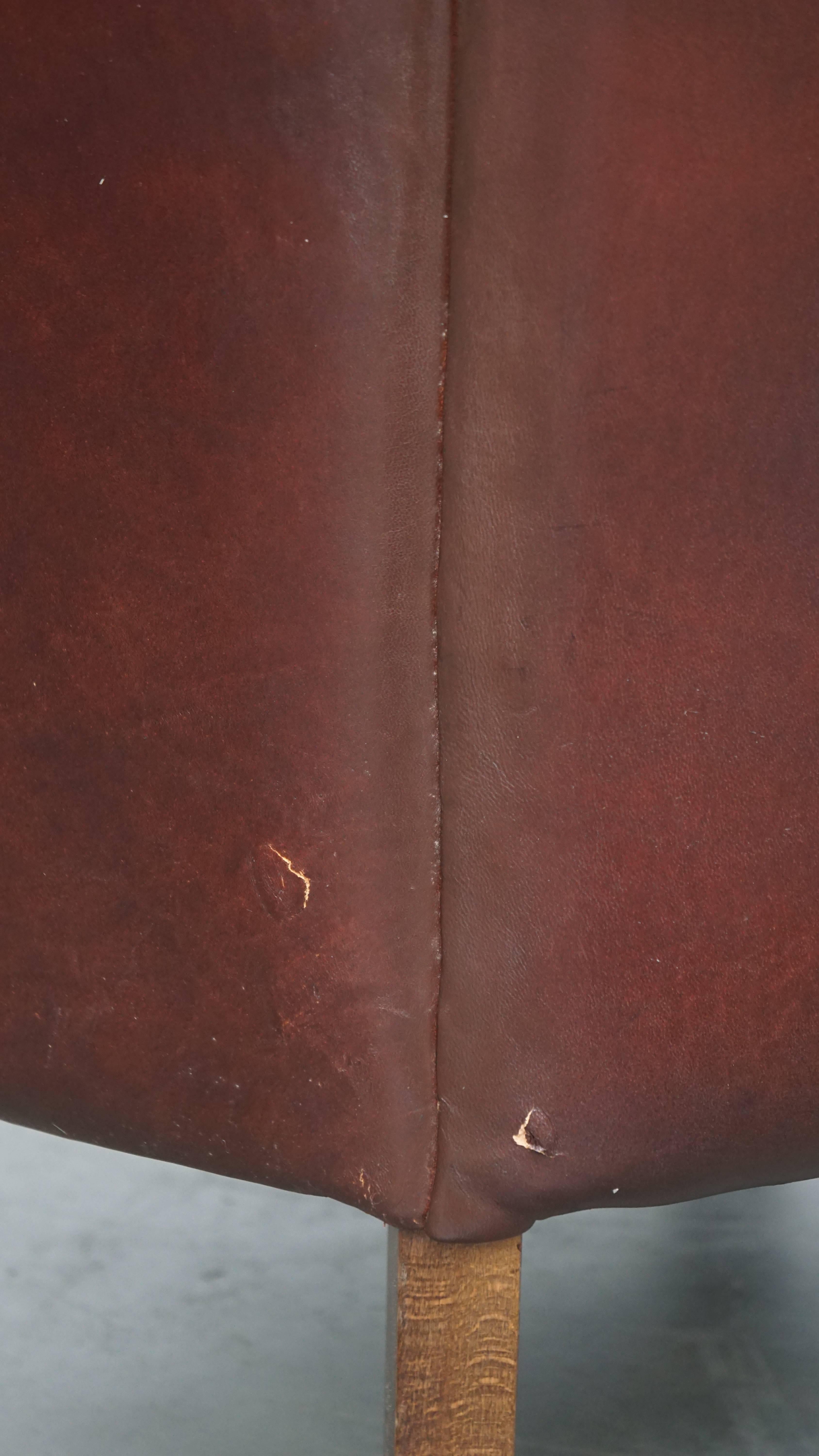 Fauteuil vintage en cuir de mouton en vente 7