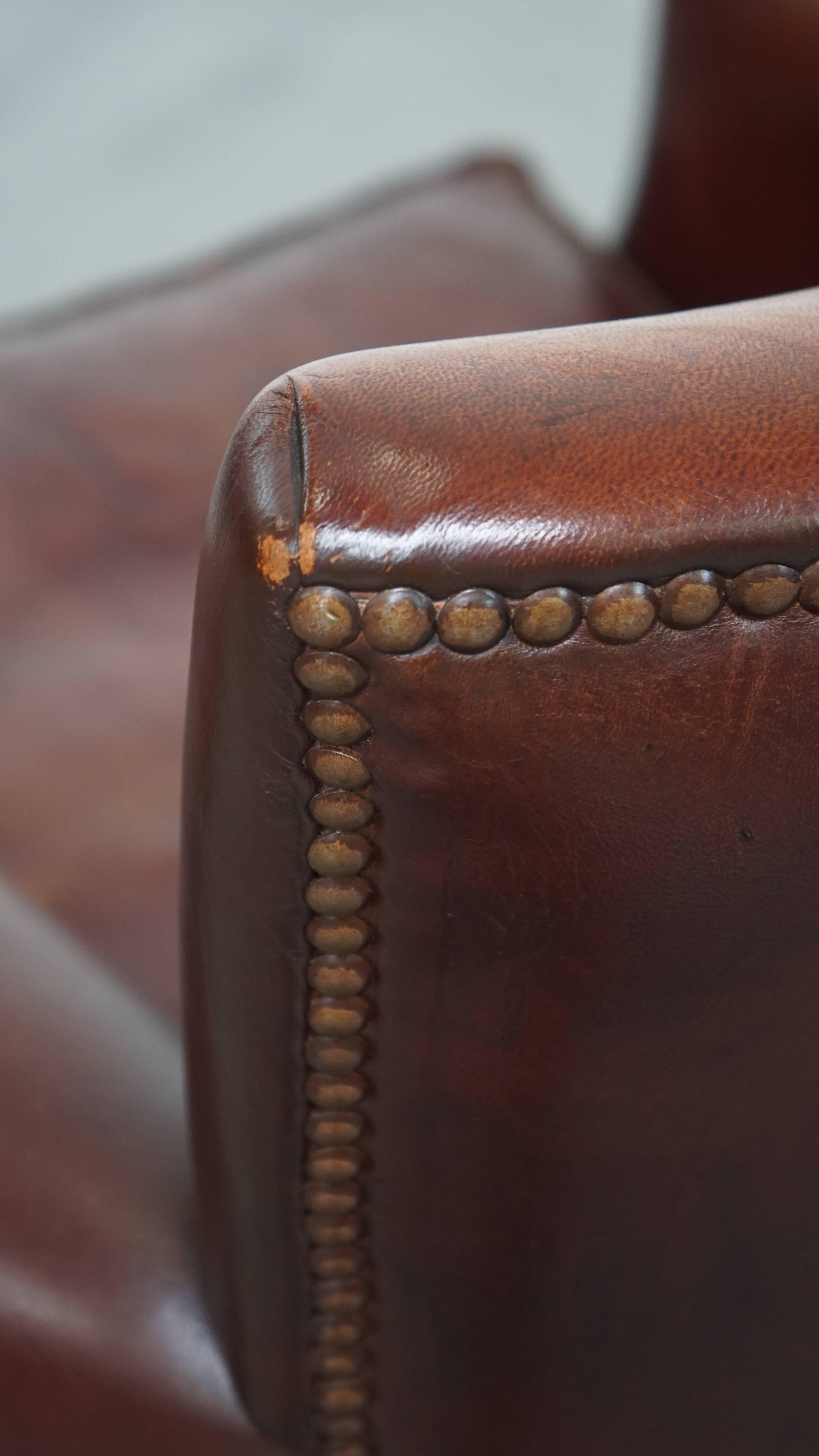 Fauteuil vintage en cuir de mouton en vente 9