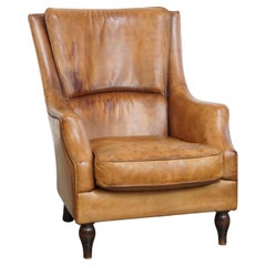 Vintage Armchair Made of Sheepskin Leather