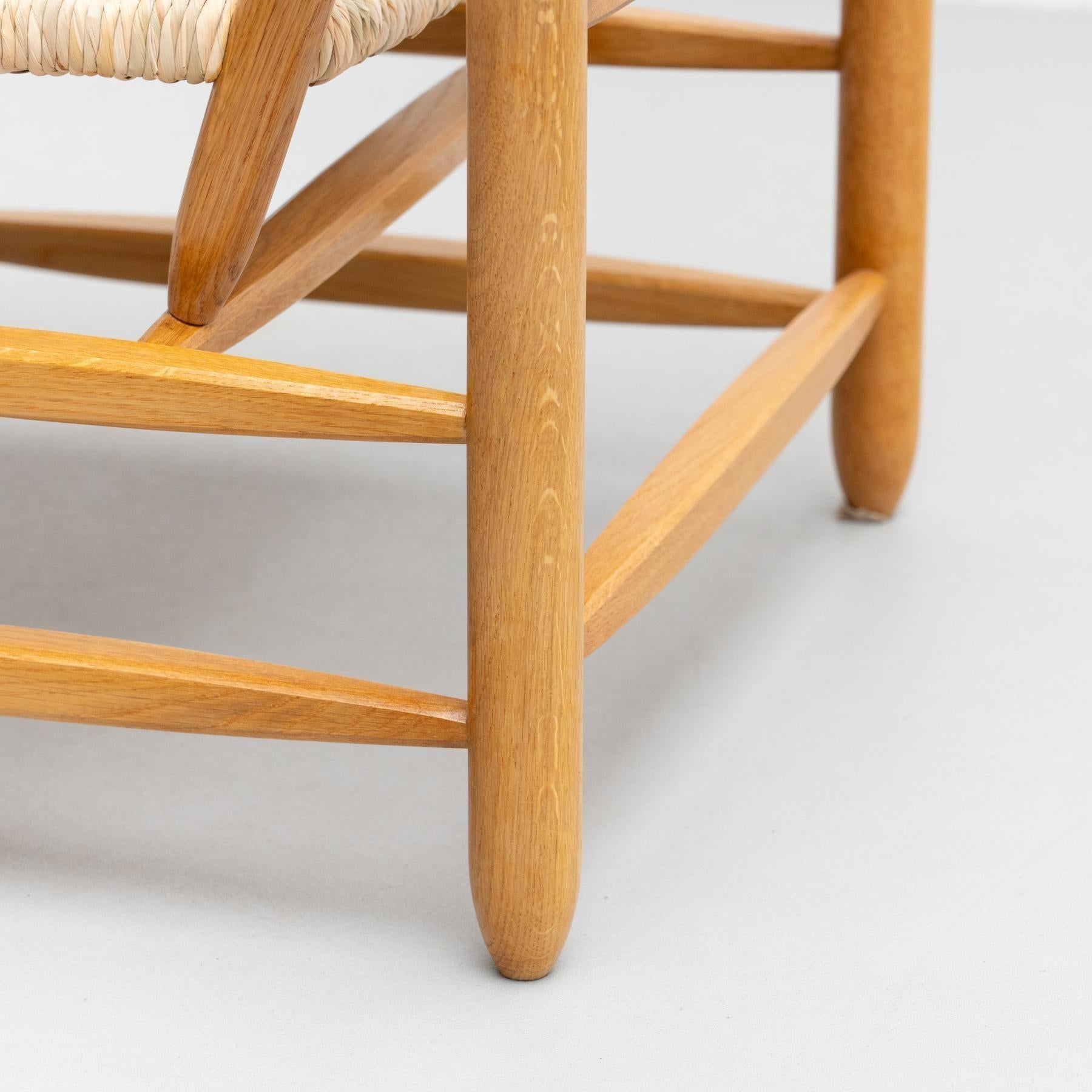 Poltrona vintage - Wood Oak e canna, circa 1980, artigianato senza tempo in vendita 4