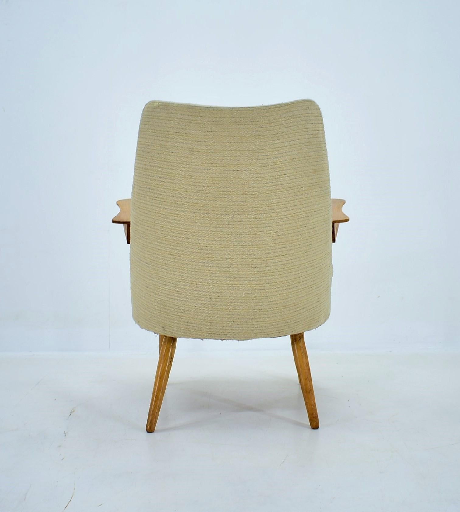 Sessel oder Loungesessel im Vintage-Stil, Tschechoslowakei, 1950er Jahre im Angebot 5