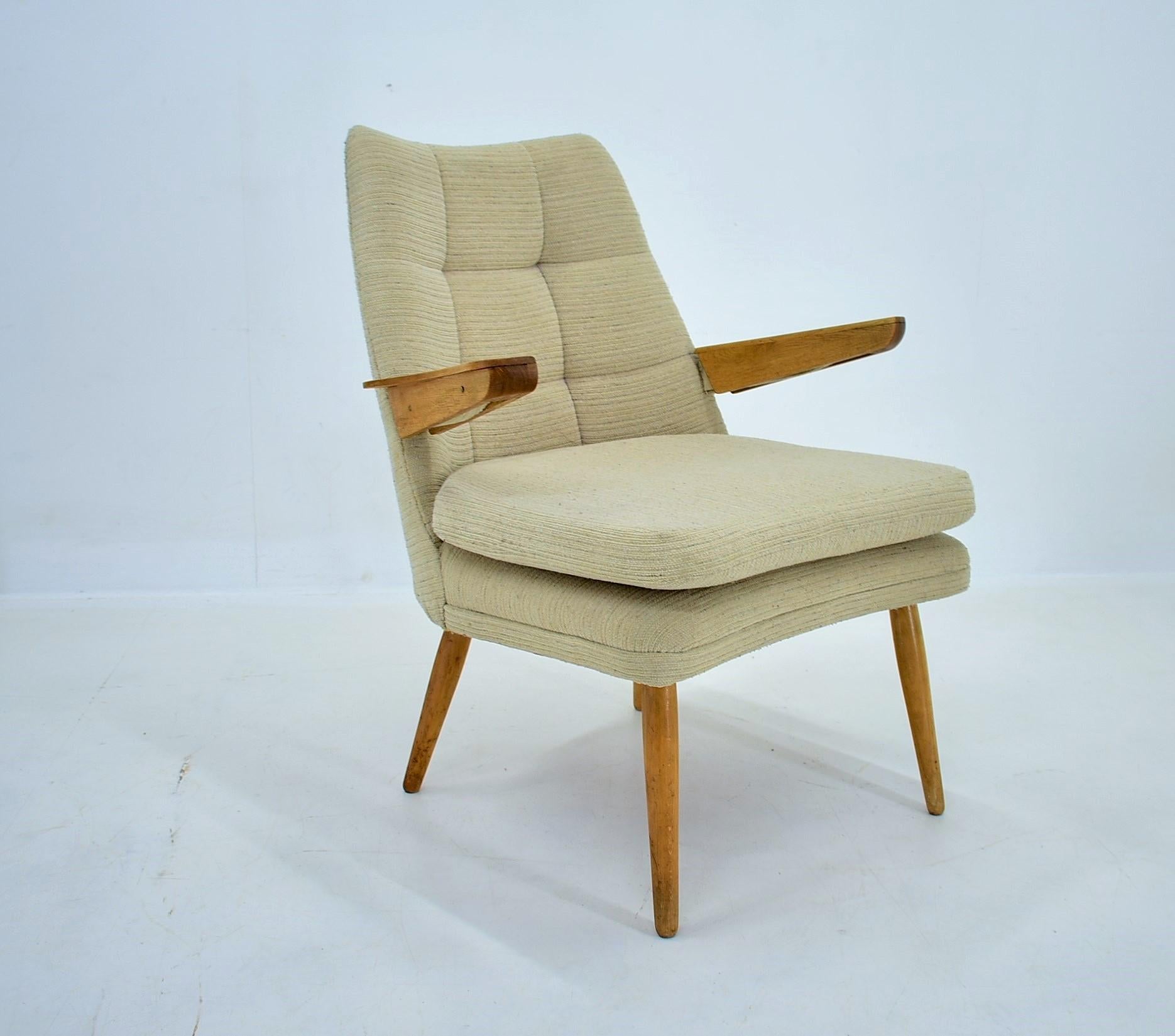 Sessel oder Loungesessel im Vintage-Stil, Tschechoslowakei, 1950er Jahre im Angebot 11