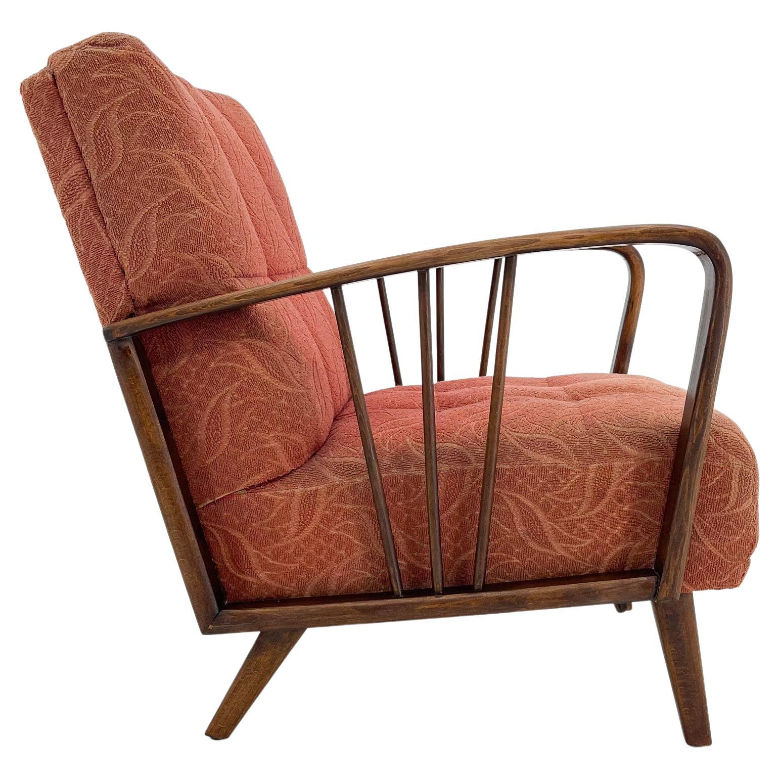 Green Beech Vintage Mid Century Modern Armchairs or Lounge Chairs