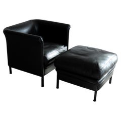 vintage armchair + ottoman  sitting area  A. Citterio  Moroso