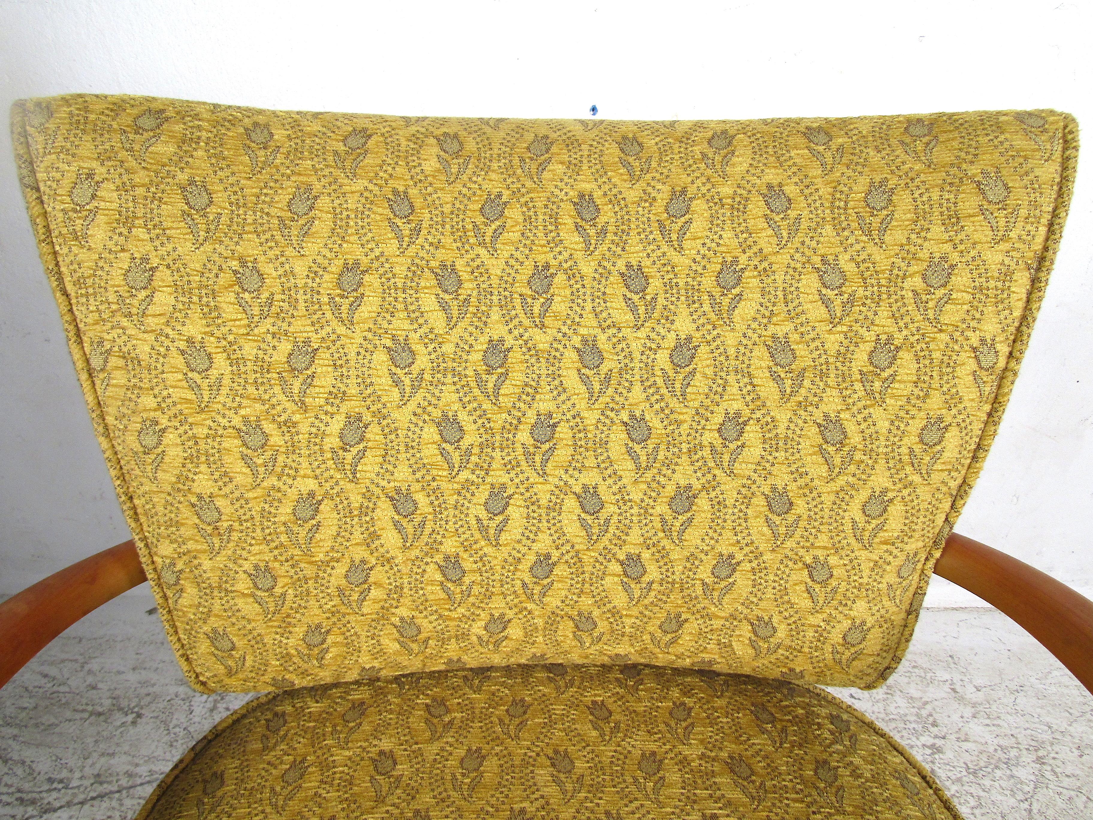 Vintage Armchair with a Floral Pattern Upholstery 2