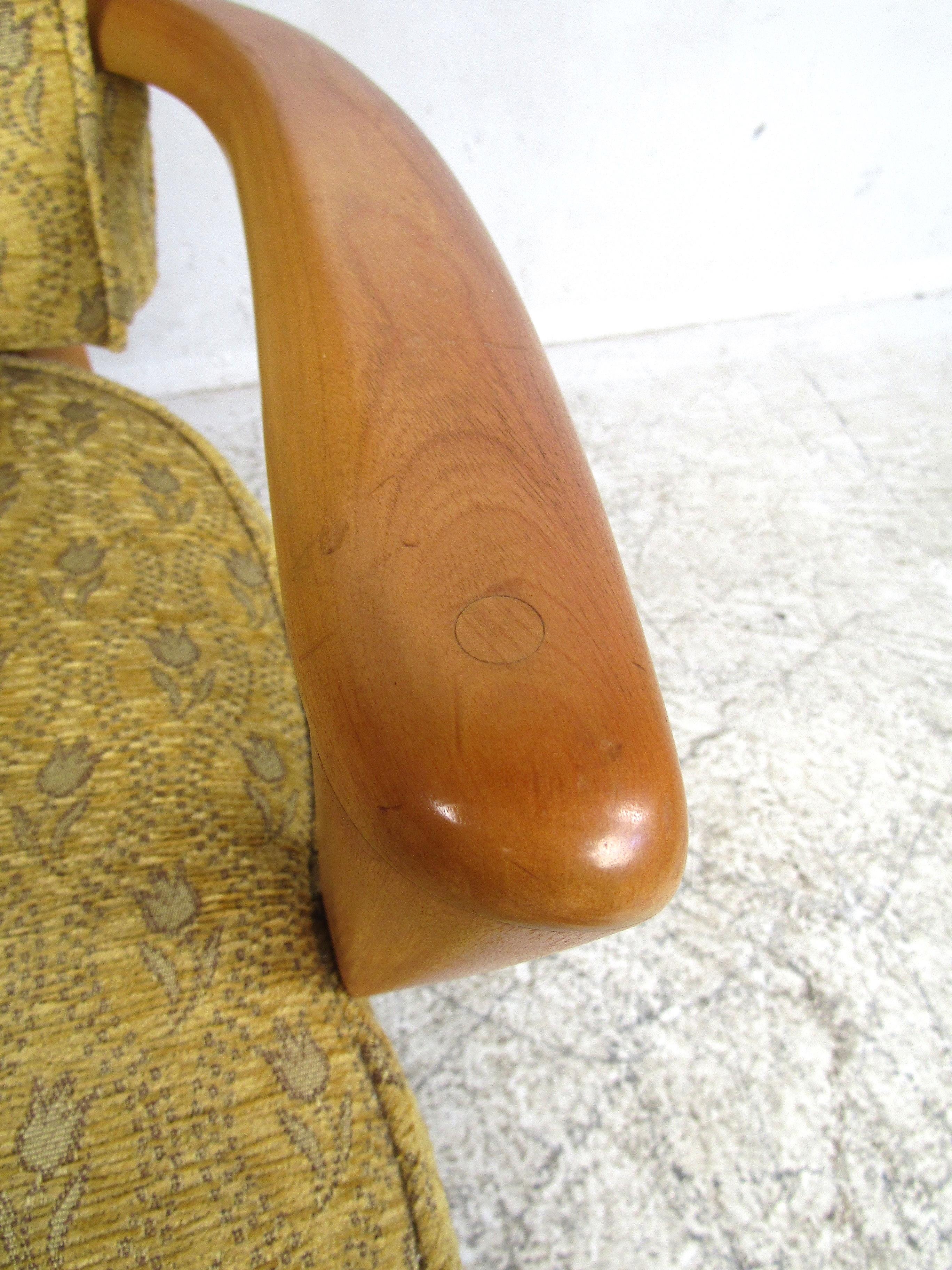 Vintage Armchair with a Floral Pattern Upholstery 4