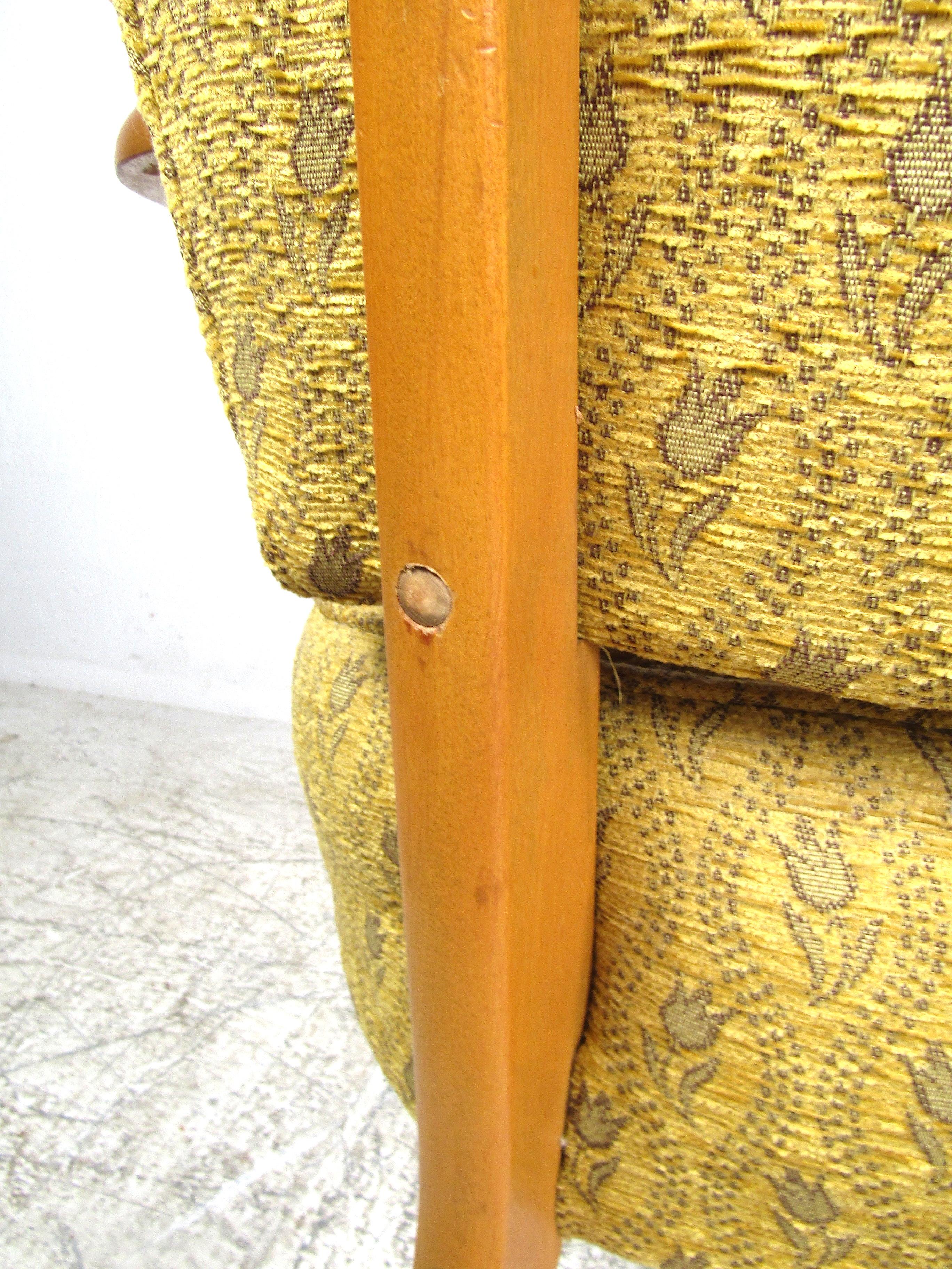 Vintage Armchair with a Floral Pattern Upholstery For Sale 7