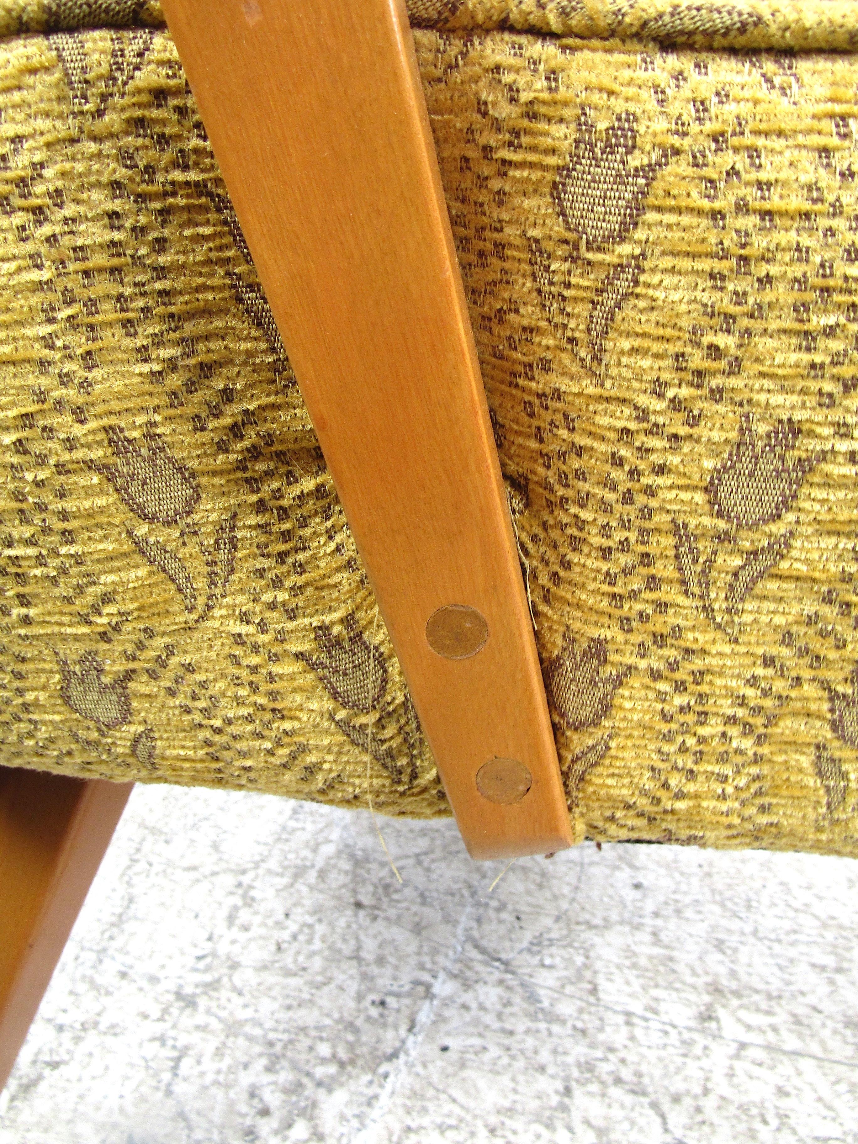 Vintage Armchair with a Floral Pattern Upholstery For Sale 8