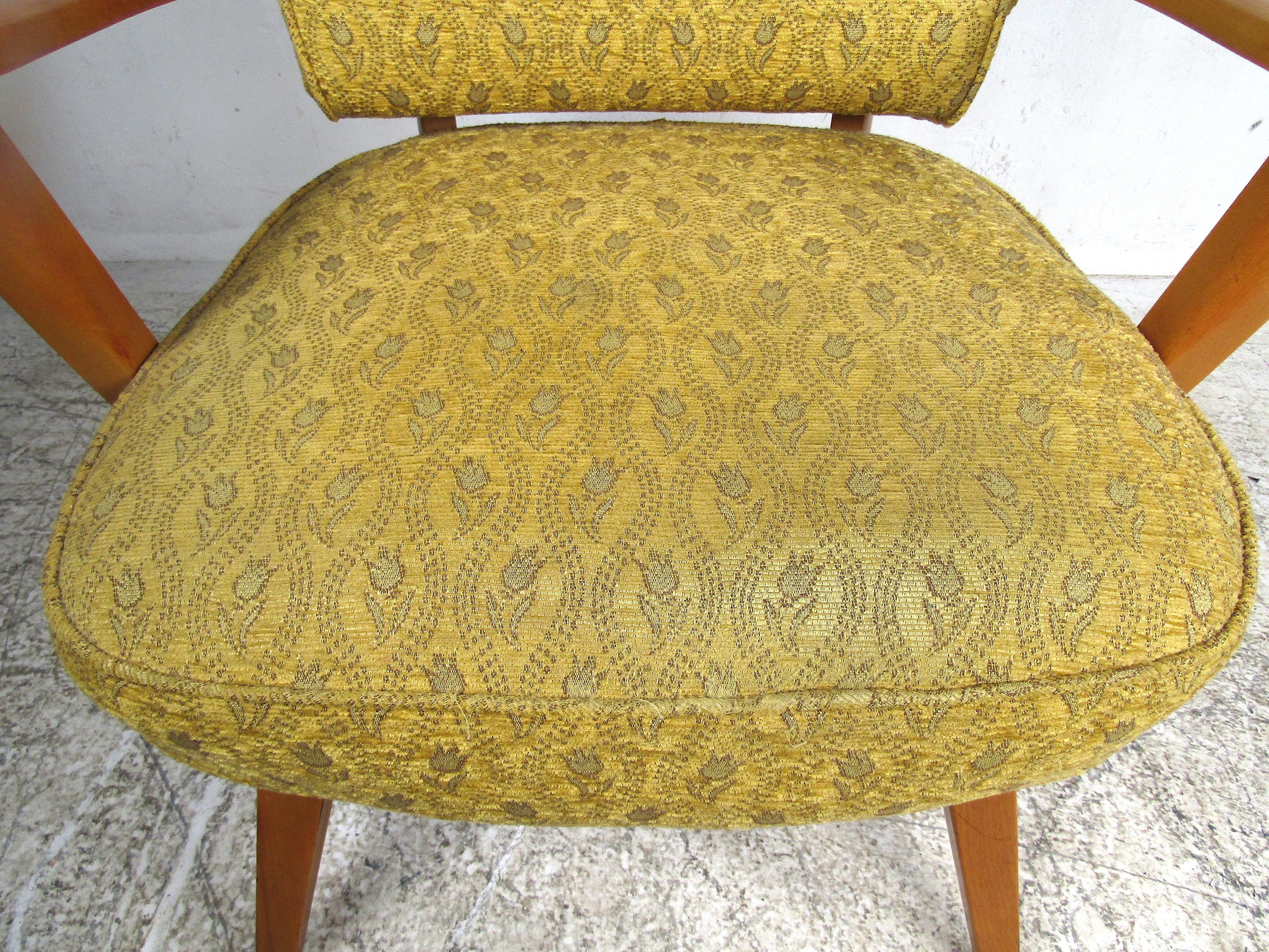 20th Century Vintage Armchair with a Floral Pattern Upholstery For Sale