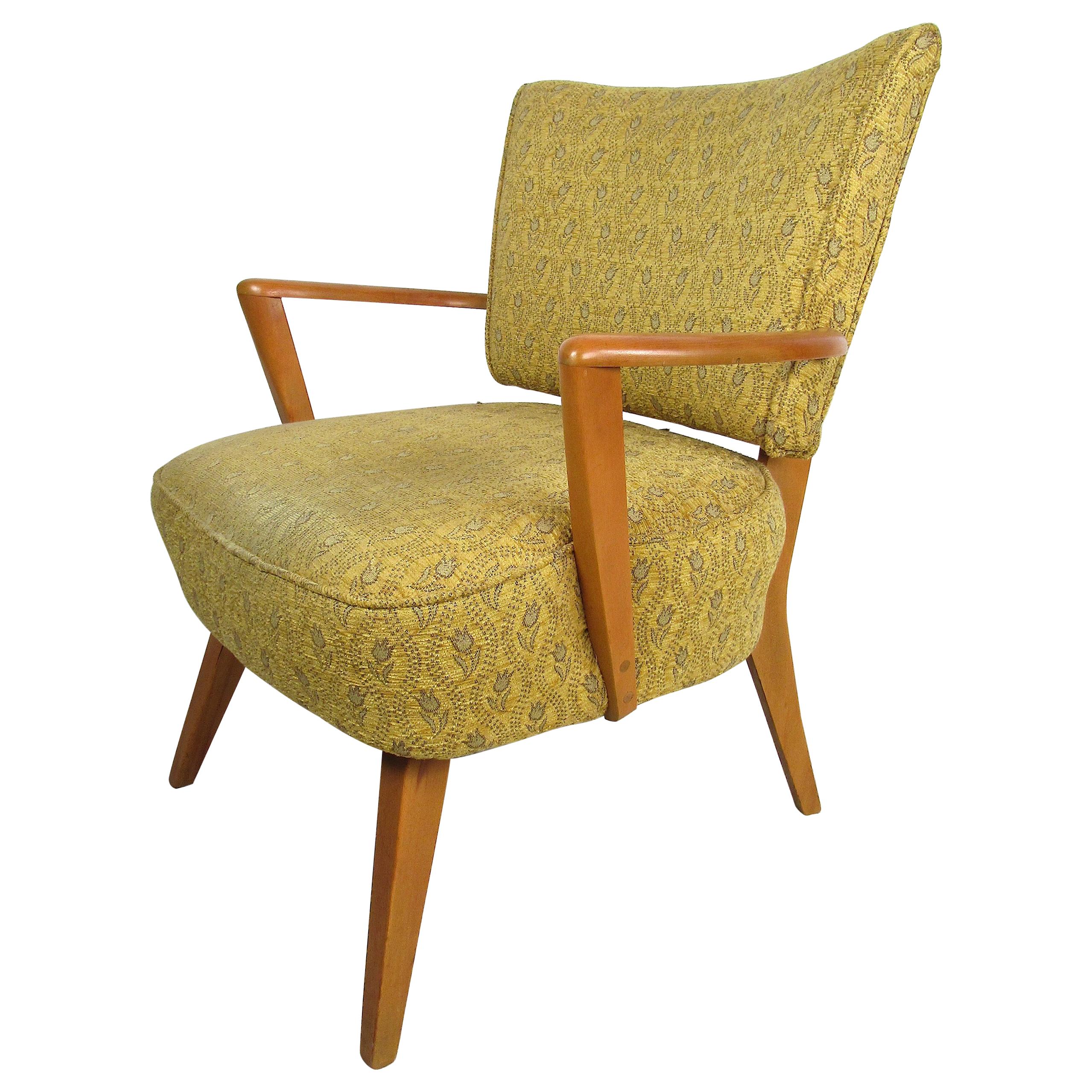 Vintage Armchair with a Floral Pattern Upholstery