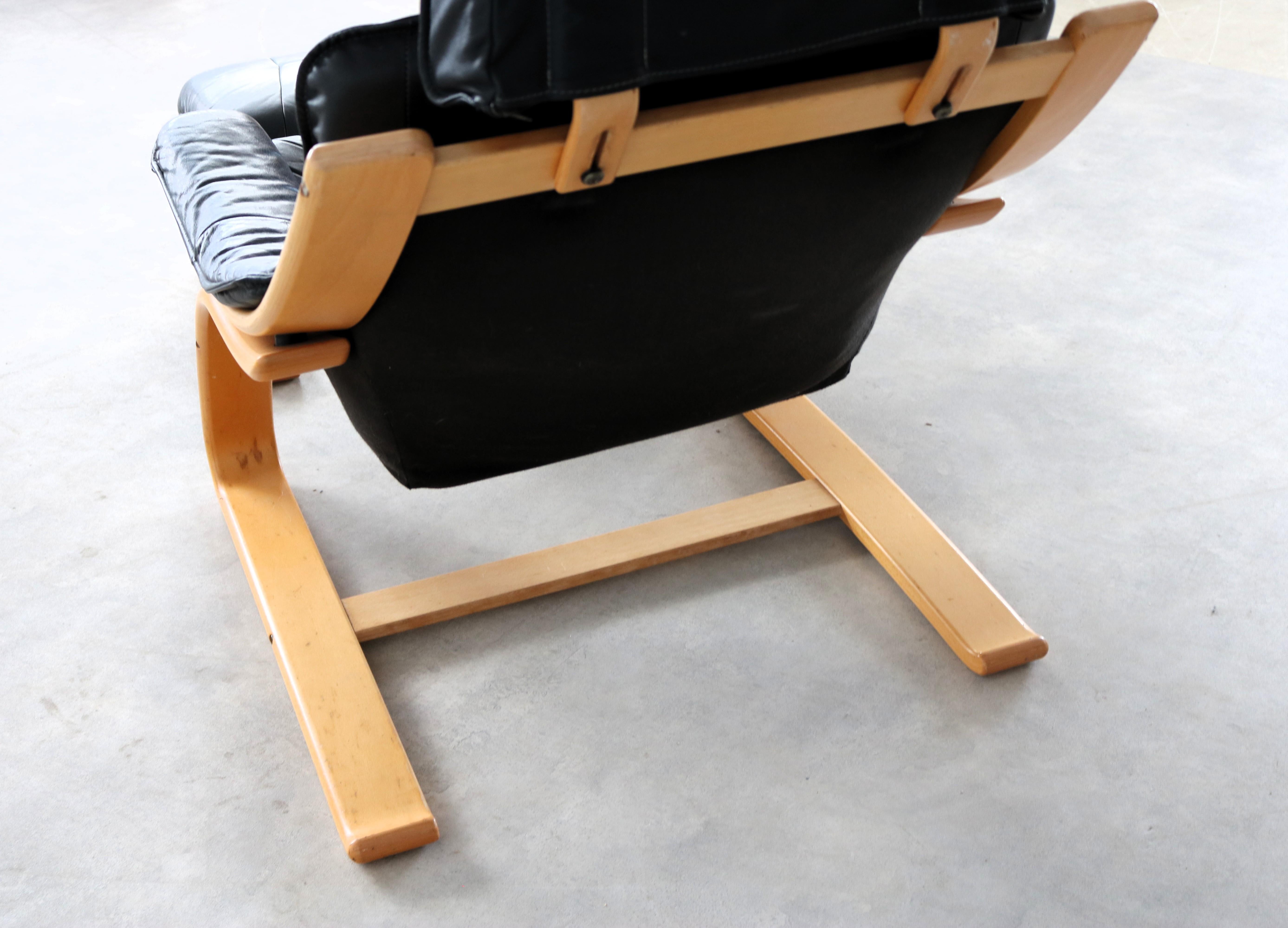 Sillón vintage con otomana  butaca  1970s  Sueco en venta 3