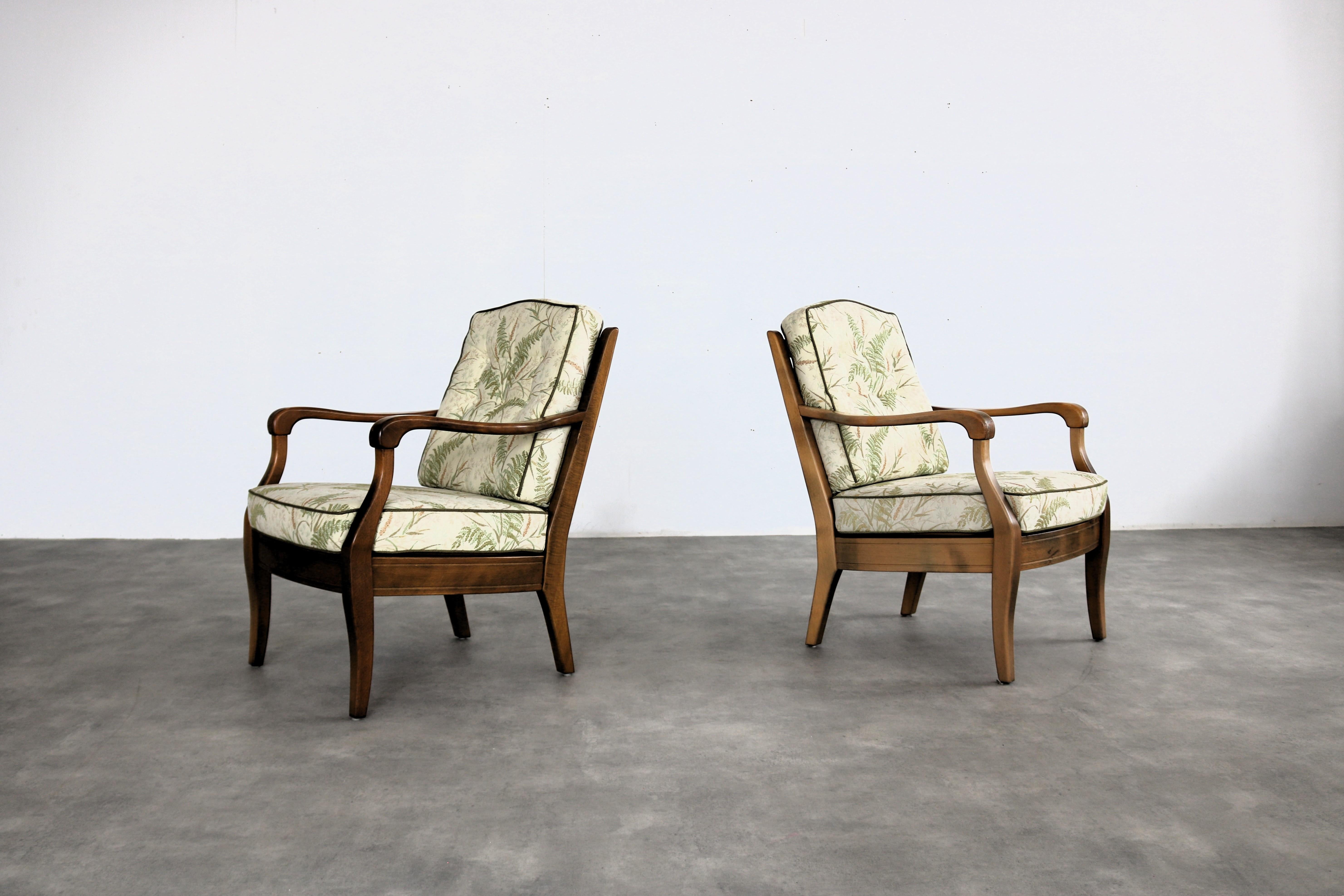 vintage armchairs  armchairs  1960s  Sweden

period  1960s
design  unknown  Sweden
condition  good  minor signs of use
size  85 x 65 x 75 (hxbxd) seat height 43 cm;

details  wood; upholstery; 2 in stock; 

item number  2747