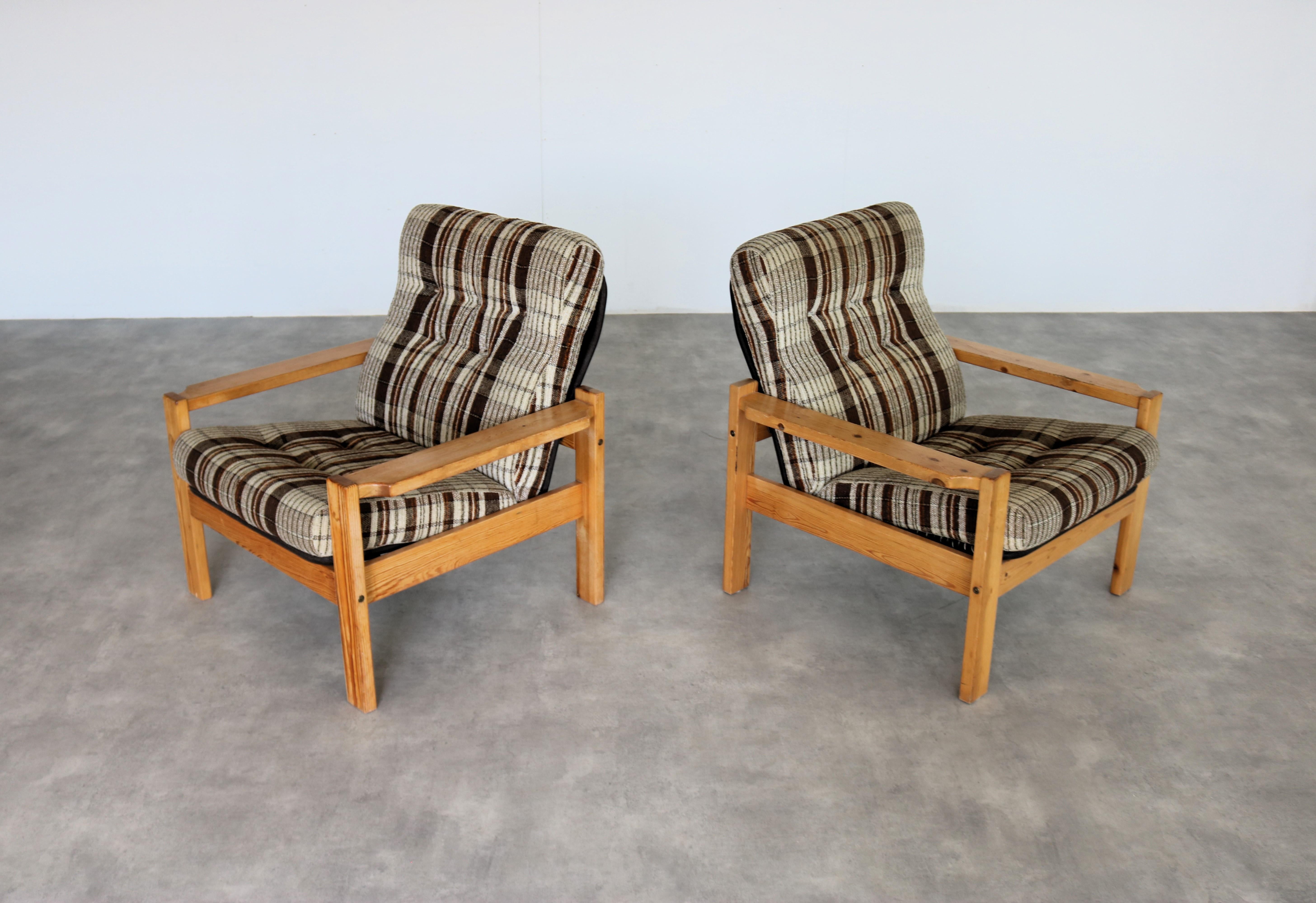 vintage armchairs  armchairs  70's  Swedish In Good Condition For Sale In Lemmer, NL