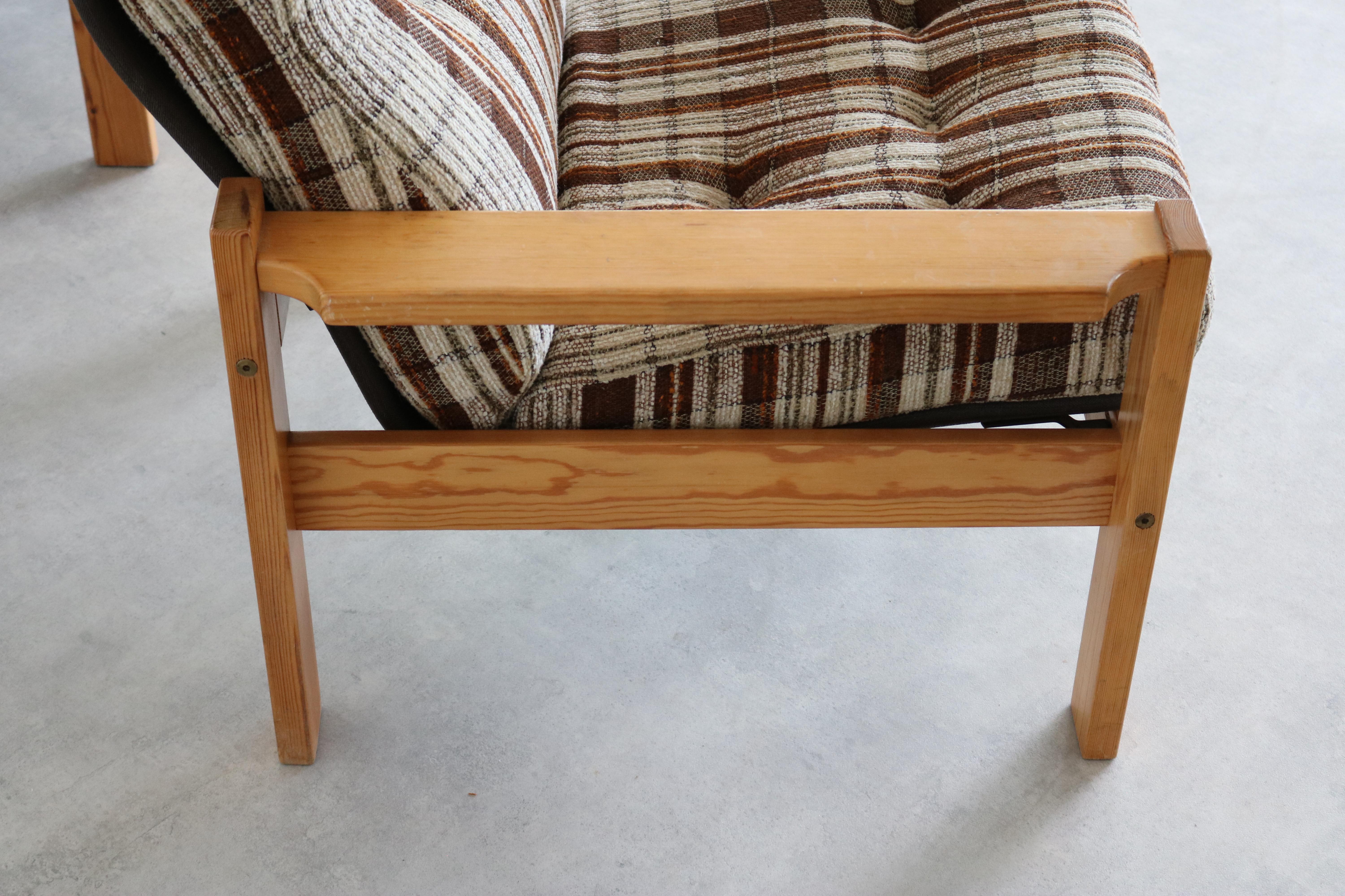 Fabric vintage armchairs  armchairs  70's  Swedish For Sale