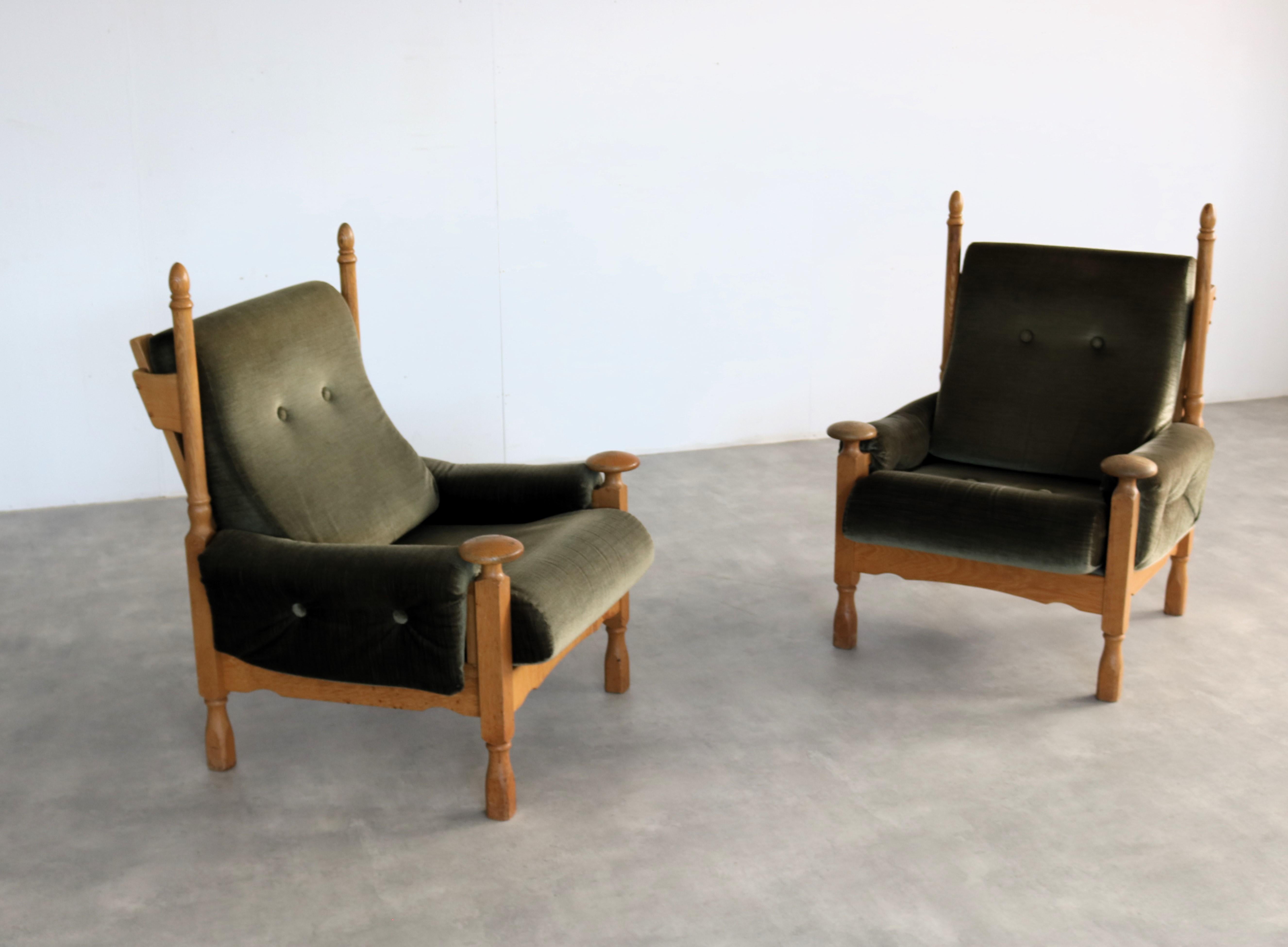 vintage armchairs | brutalist | 1950s easy chairs In Good Condition For Sale In GRONINGEN, NL