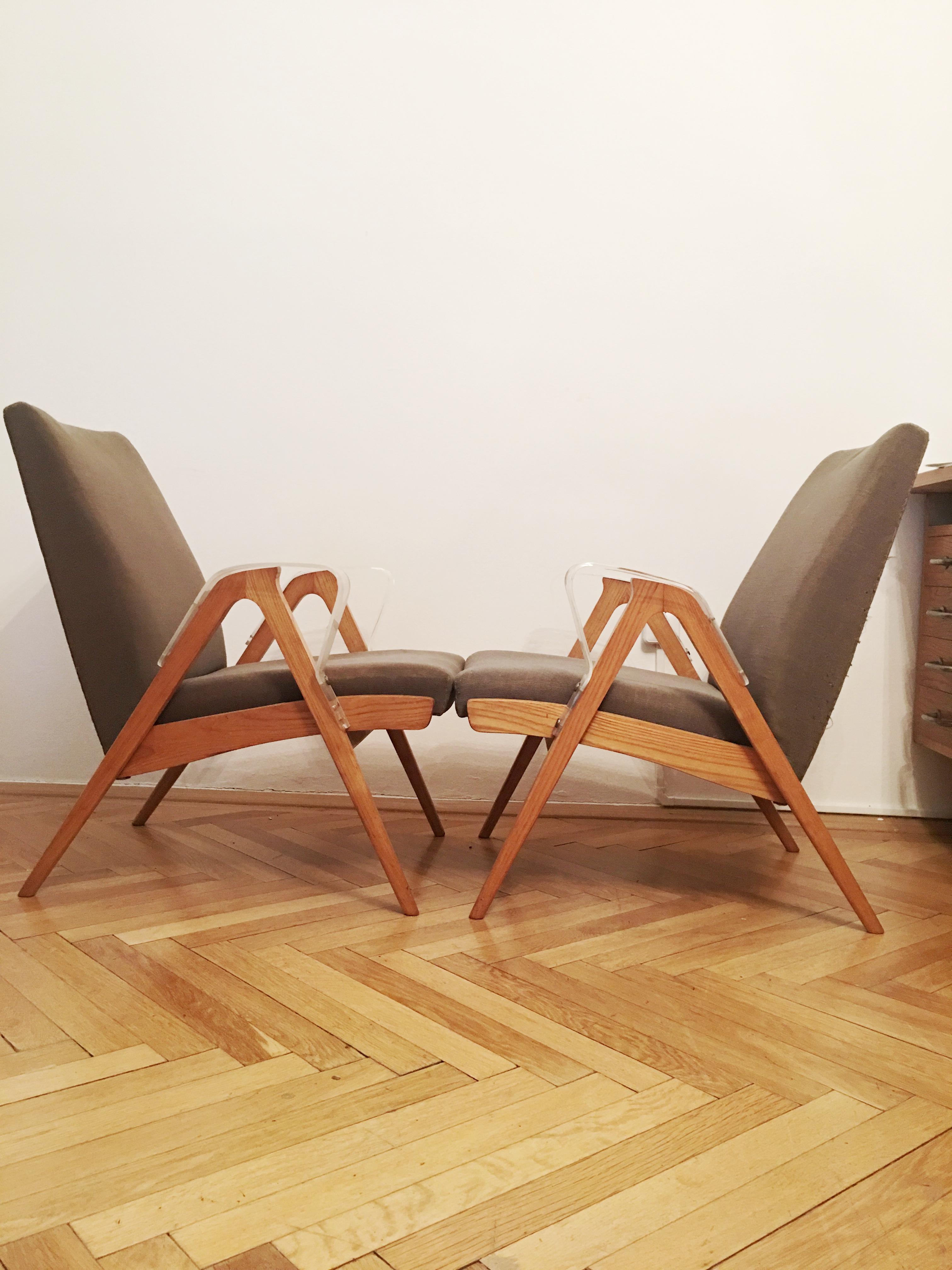 Vintage Armchairs by Frantisek Jirak, 1960s, Tatra Nabytok Pravenec, n. p., Pair For Sale 2