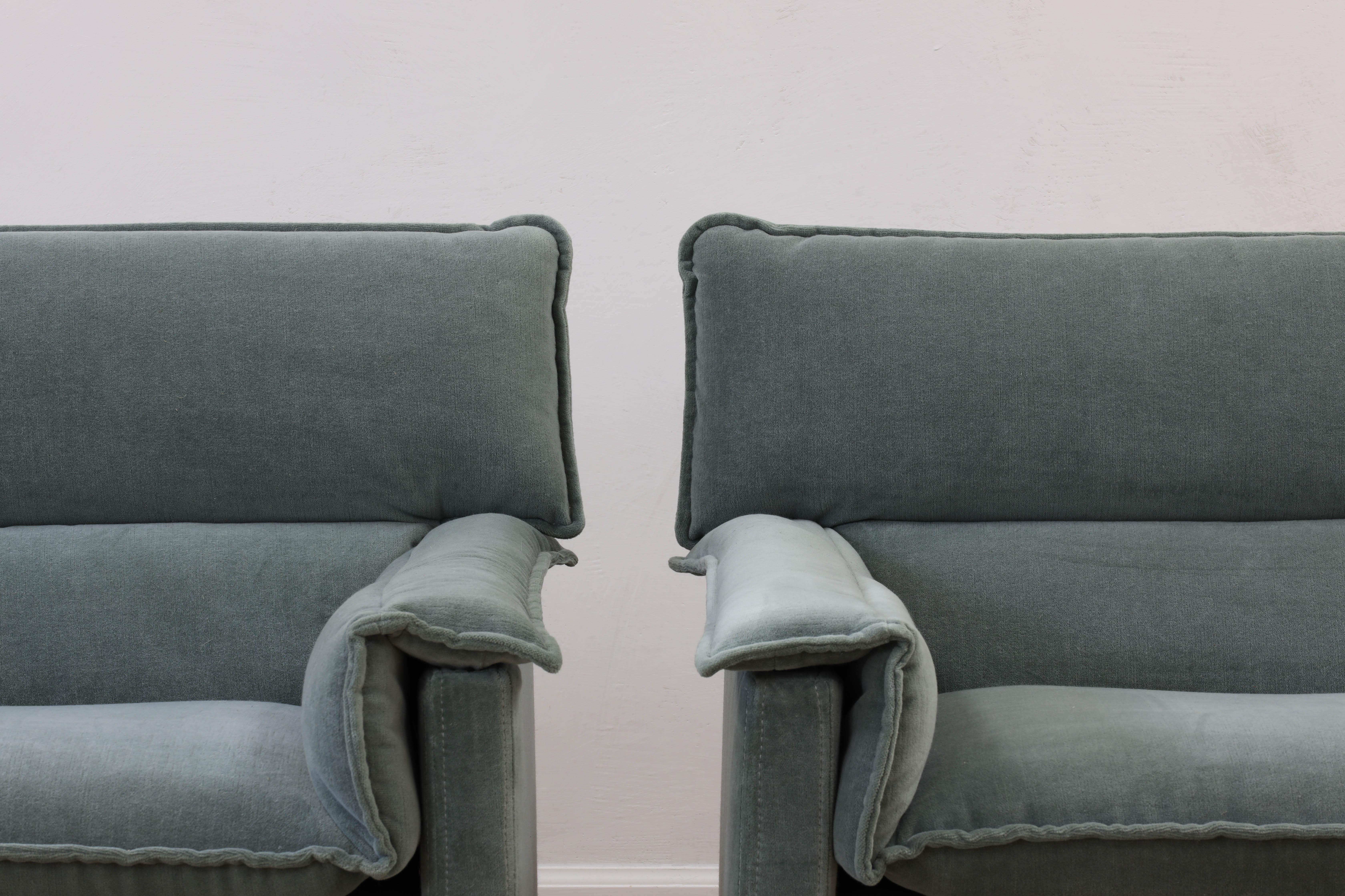 Velvet Vintage Armchairs by Preview Furniture, velvet upholstery For Sale