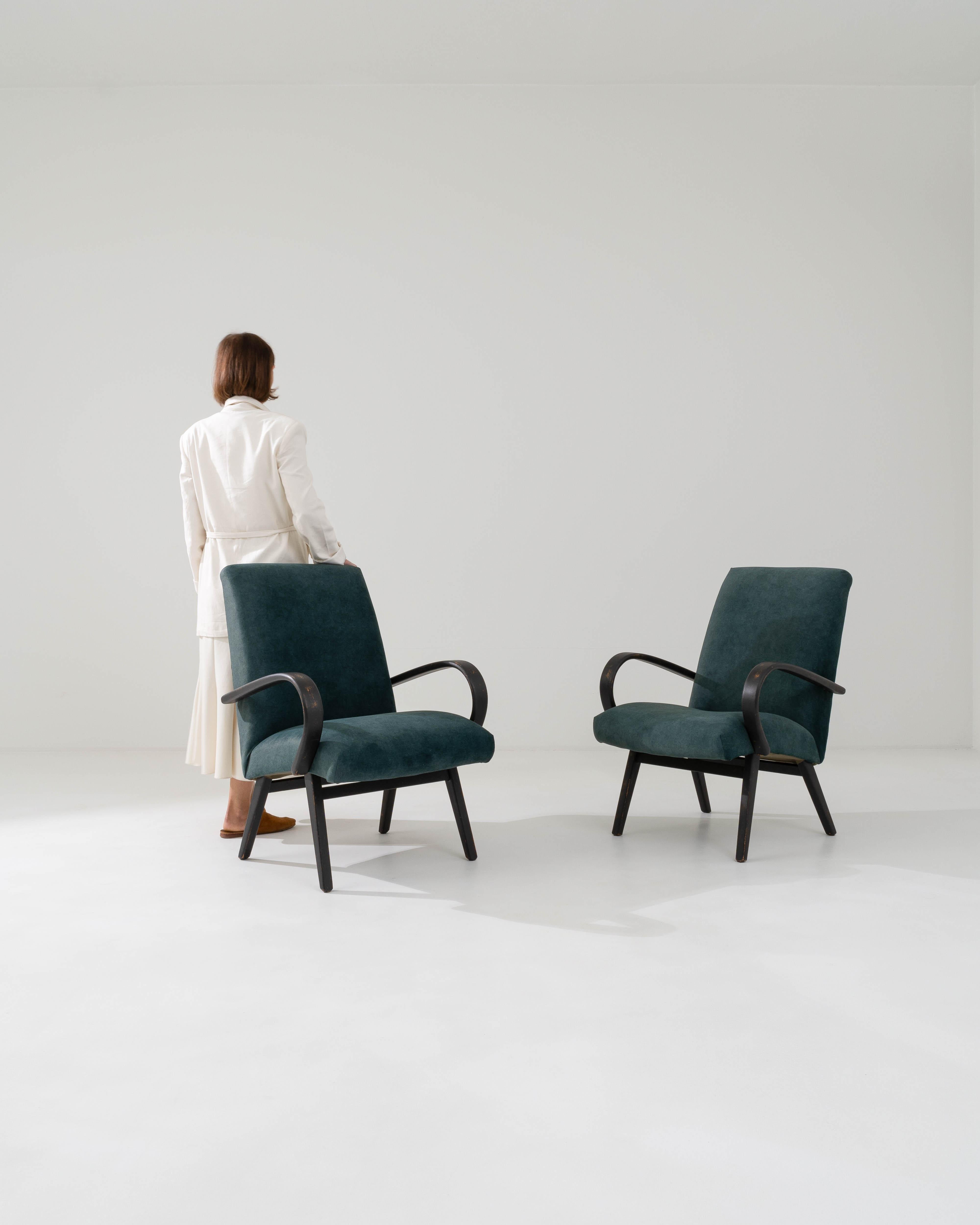 Mid-20th Century Vintage Armchairs Designed by J. Halabala, A Pair For Sale