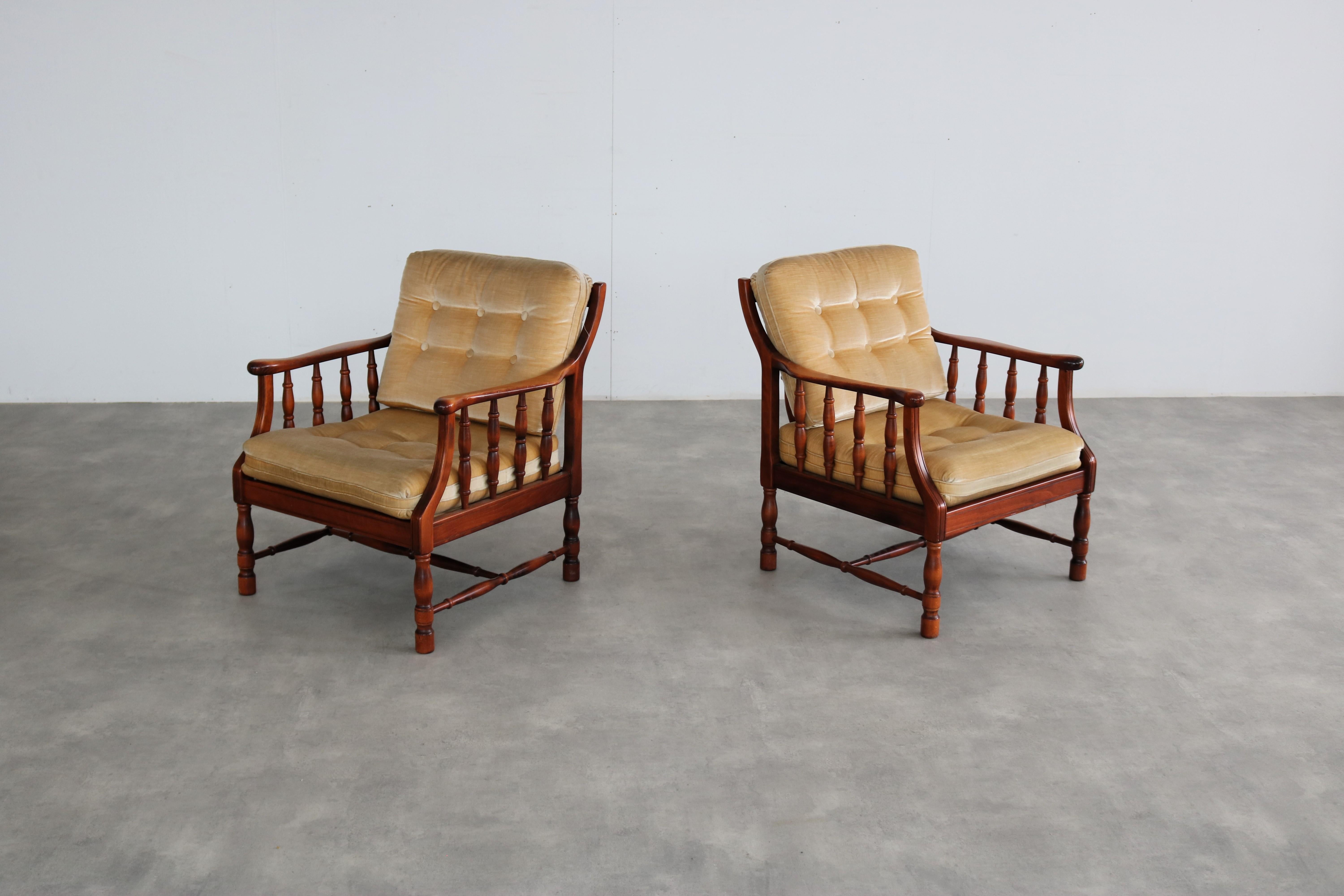 Swedish vintage armchairs  easy chairs  60s  Sweden For Sale
