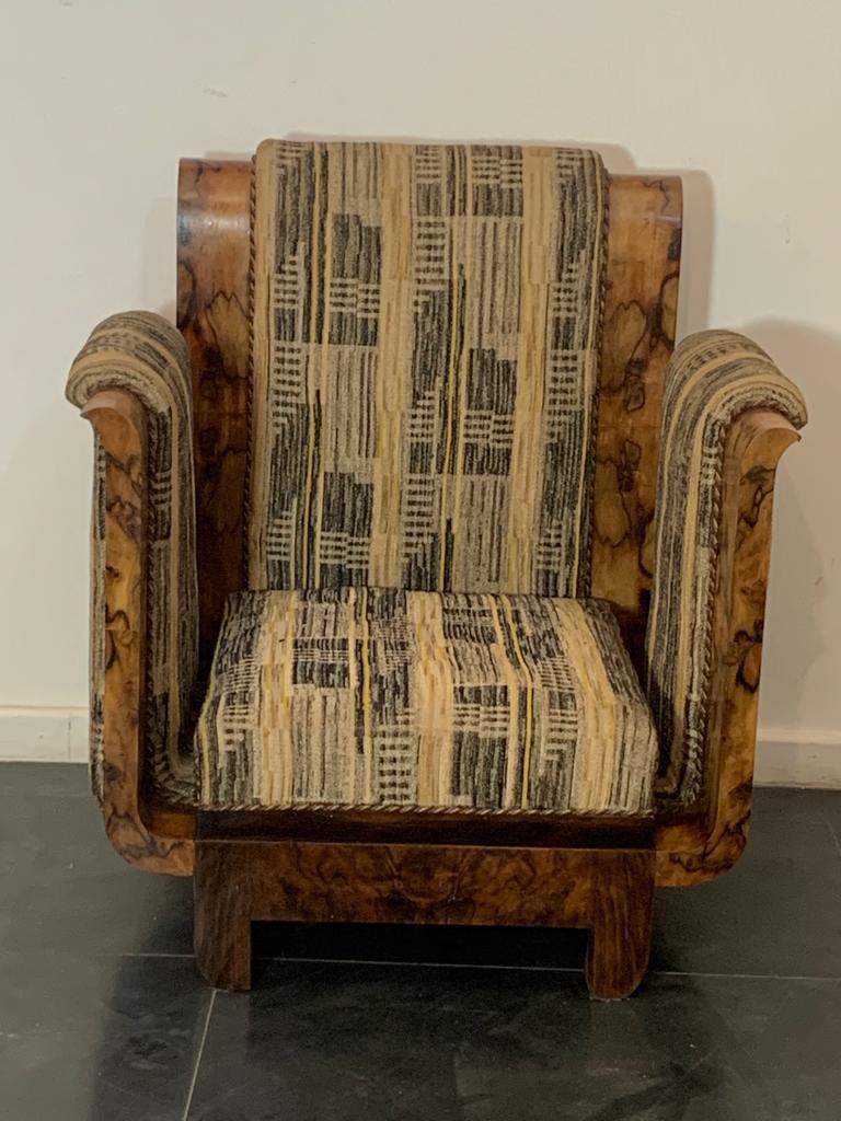 Vintage-Sessel aus Nussbaumholz-Wurzelholz von Franco Albini, 1930er Jahre, 2er Jahre (Mitte des 20. Jahrhunderts) im Angebot