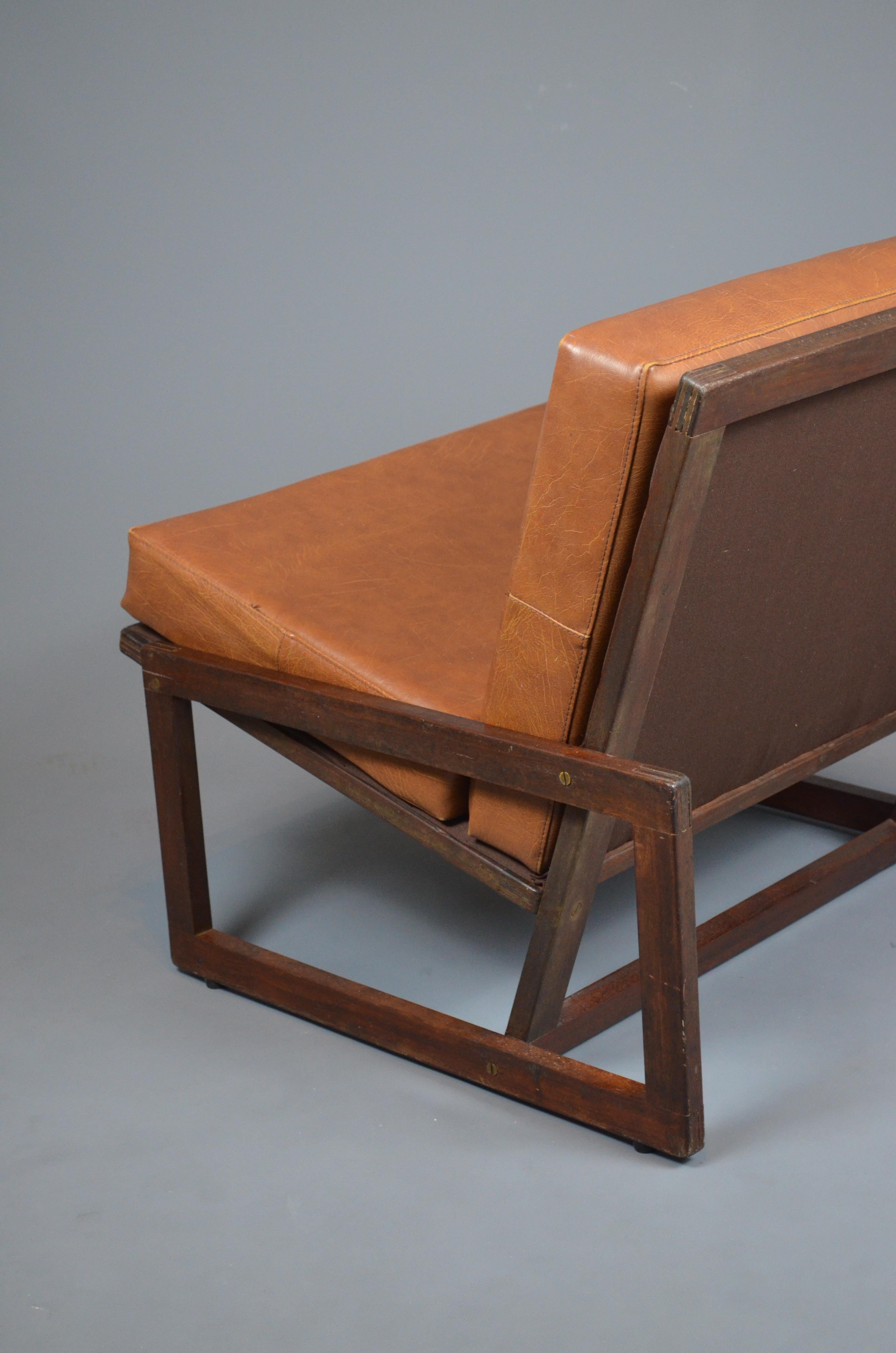 Sillones vintage estilo Carlotta de Afra & Tobia Scarpa, años 60-70 cuero de imitación en venta