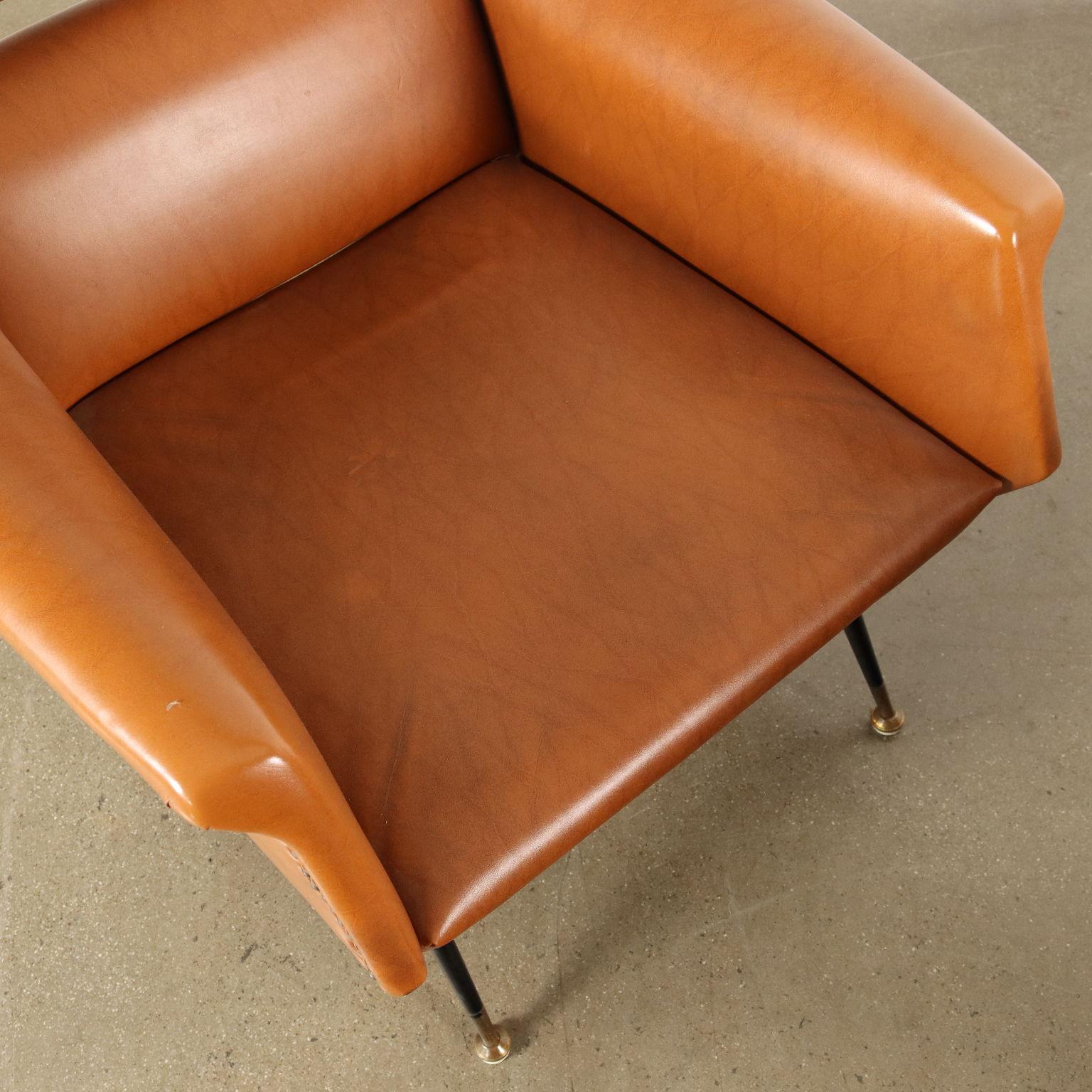 Vintage Armchairs Leatherette Italy 1950s-60s 1