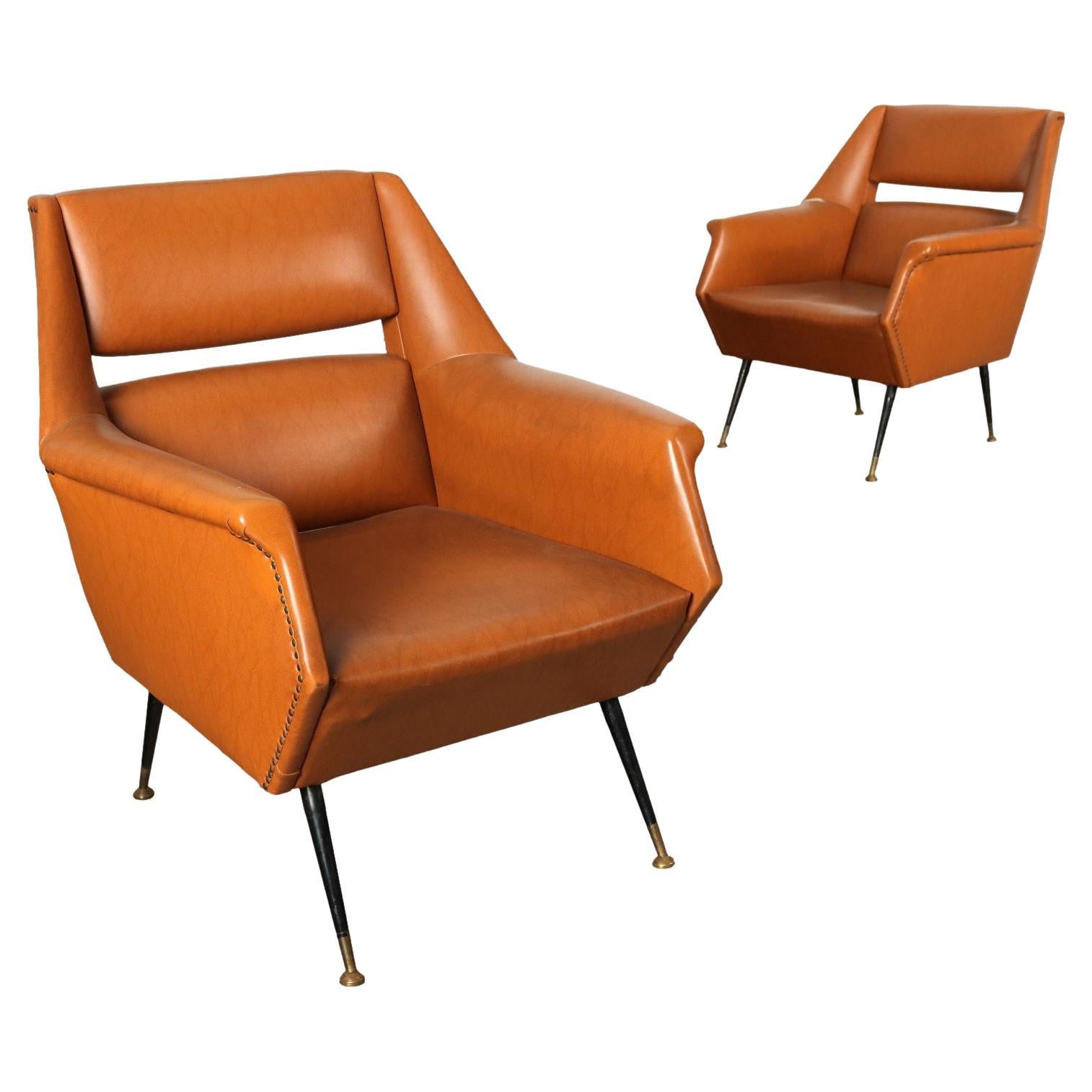 Vintage Armchairs Leatherette Italy 1950s-60s