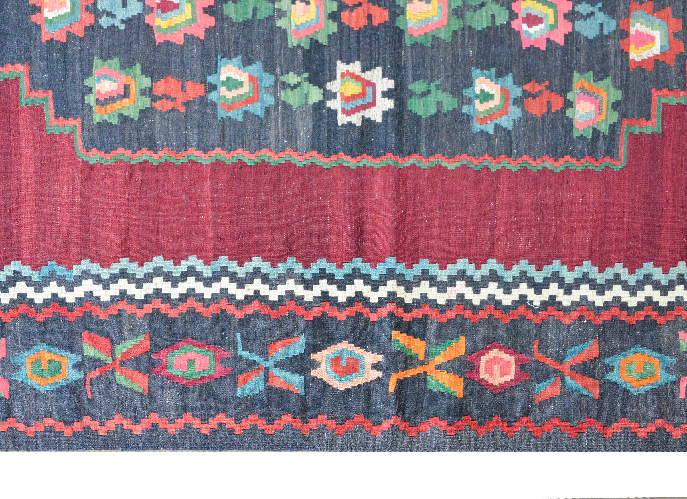Wool Vintage Armenian Kilim Rug For Sale