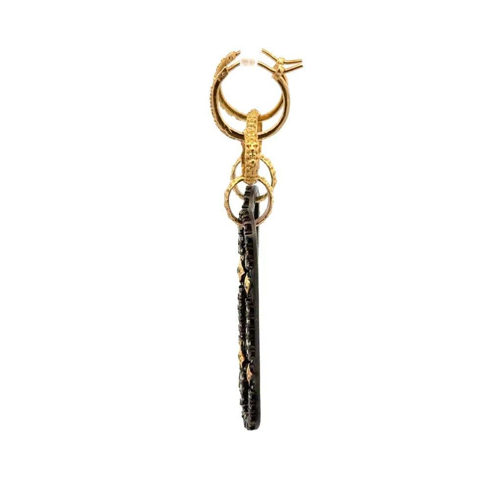Vintage ARMENTA Designer RBC Diamant Silber und Gold Tropfen Ohrringe auf Creolen Damen im Angebot