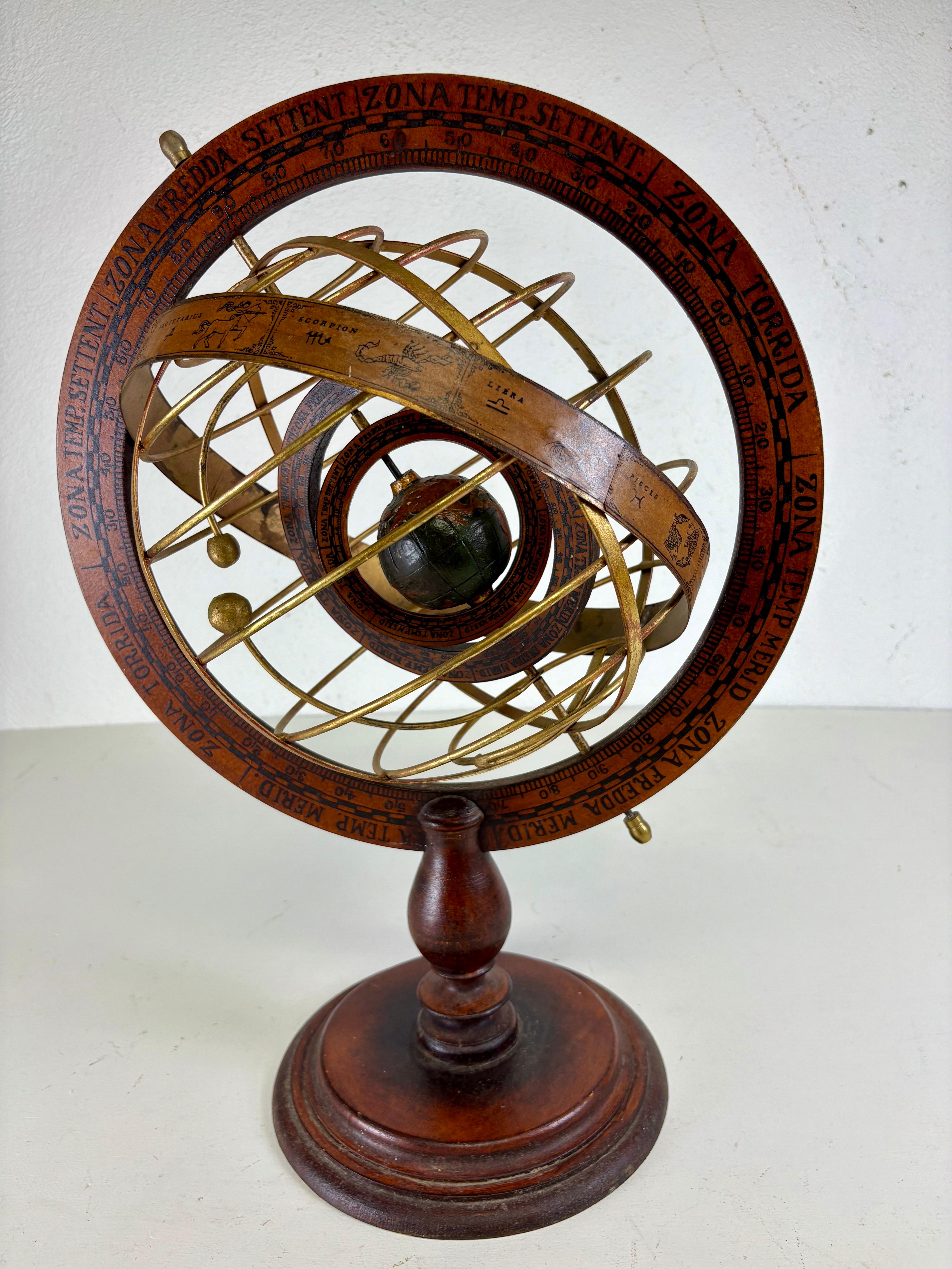 Metallo Globo o sfera armillare vintage in vendita