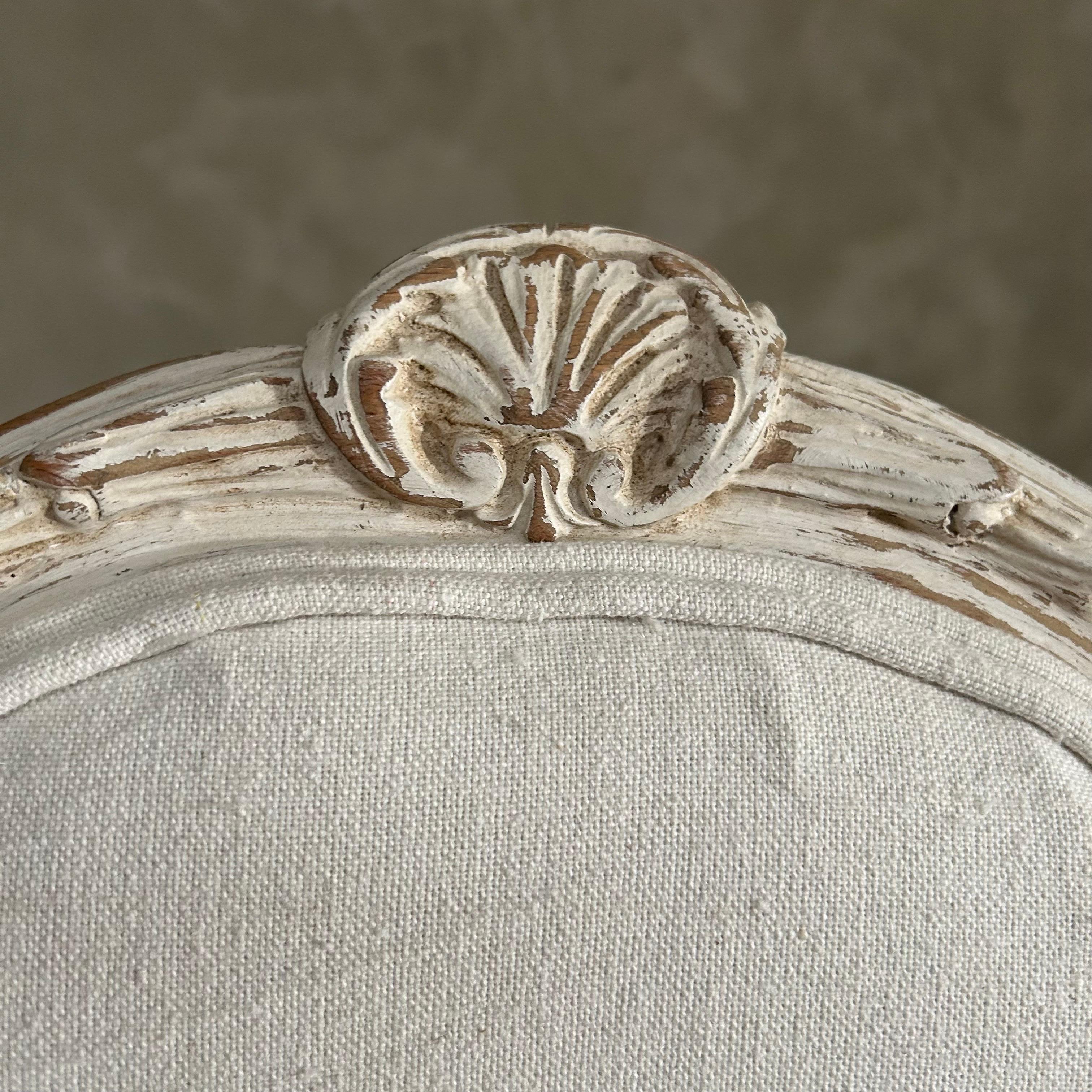Vintage armless carved chair 3