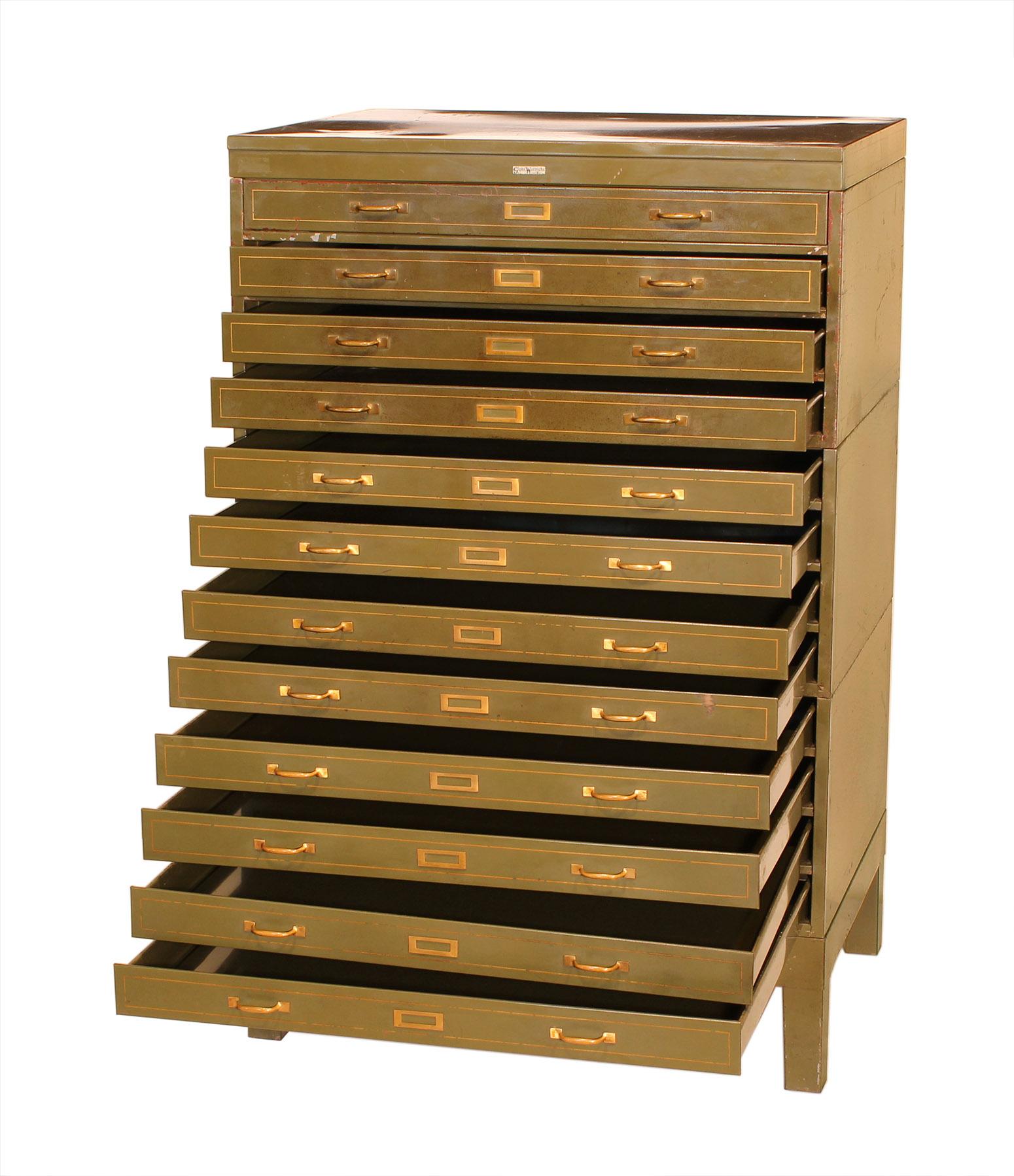 inline brass filing cabinet