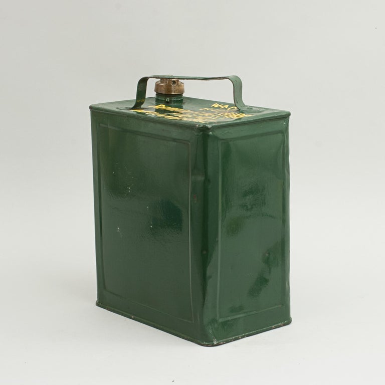 British Vintage Army Metal Petrol Can For Sale