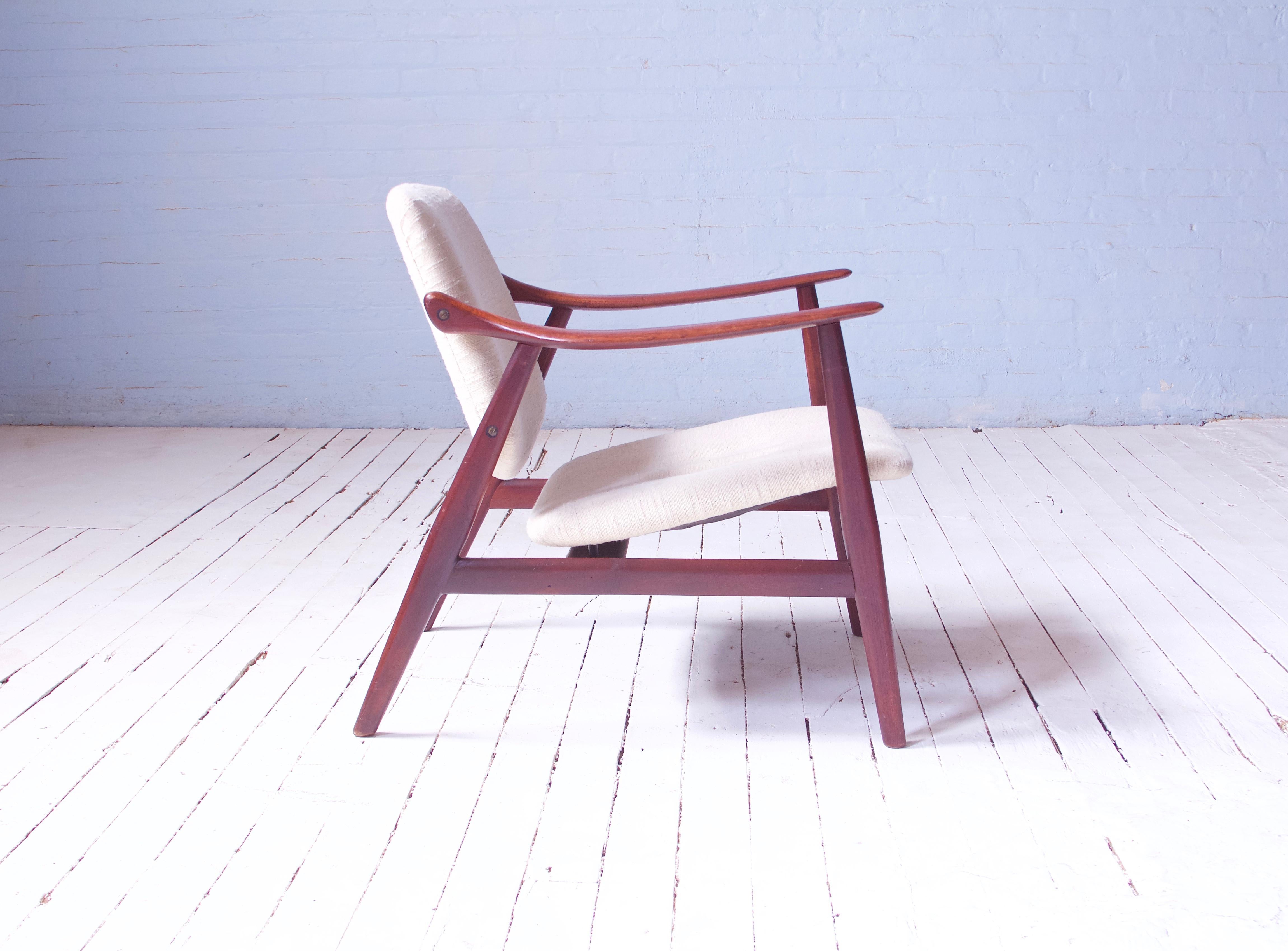 Scandinavian Modern Vintage Arne Hovmand-Olsen for Mogens Kold Teak Lounge Chair-Denmark, 1960s For Sale