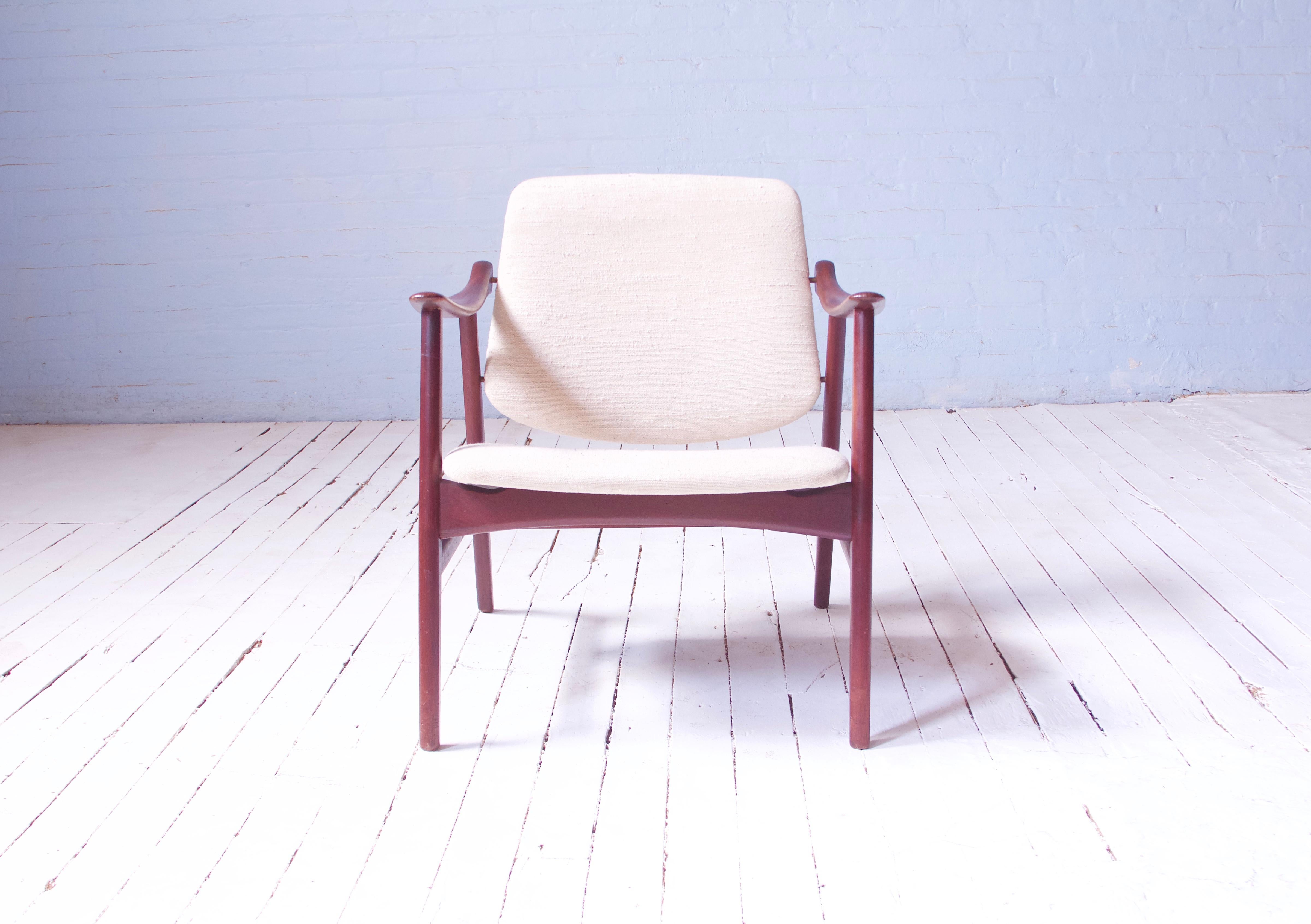 Danish Vintage Arne Hovmand-Olsen for Mogens Kold Teak Lounge Chair-Denmark, 1960s For Sale