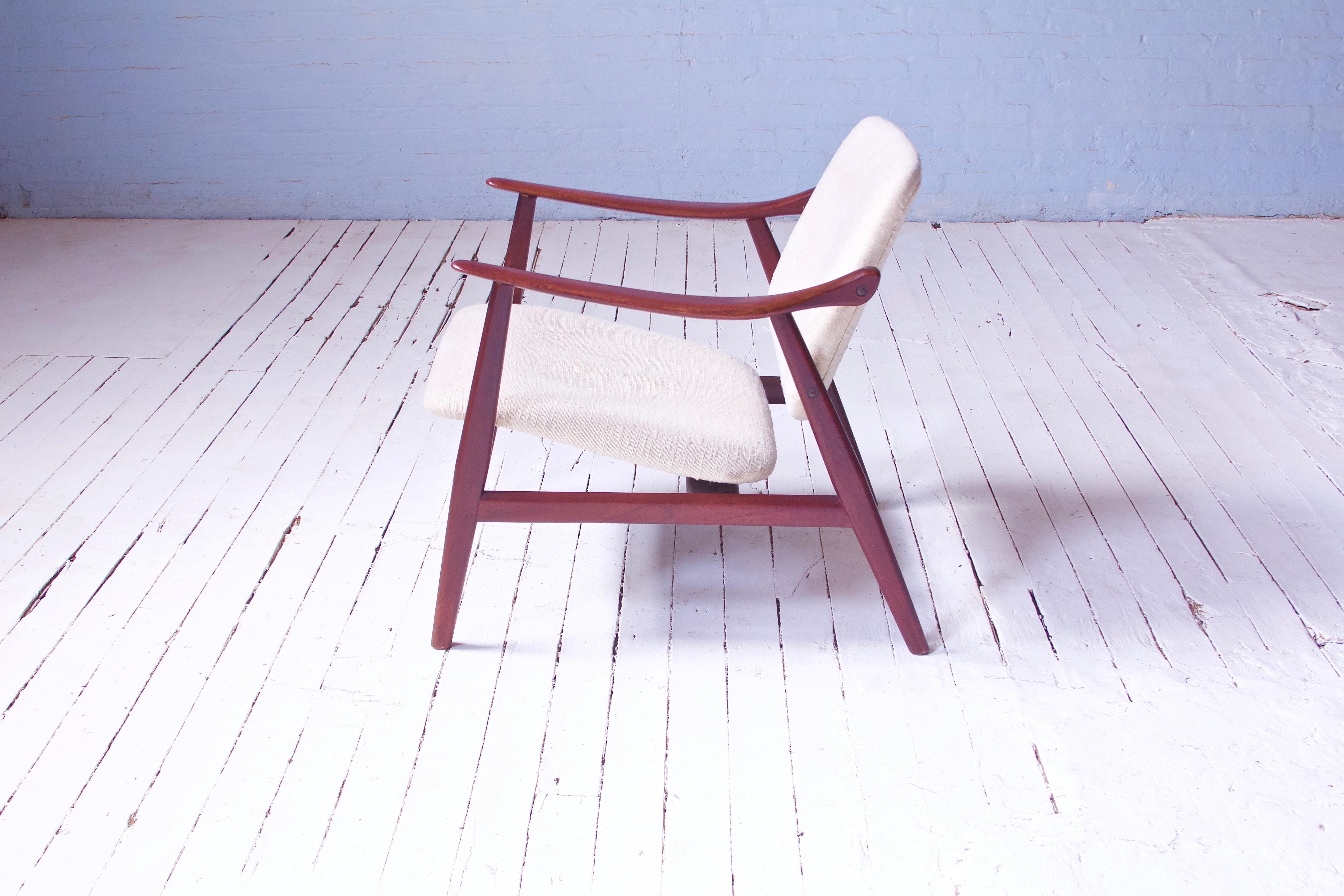 Mid-20th Century Vintage Arne Hovmand-Olsen for Mogens Kold Teak Lounge Chair-Denmark, 1960s For Sale