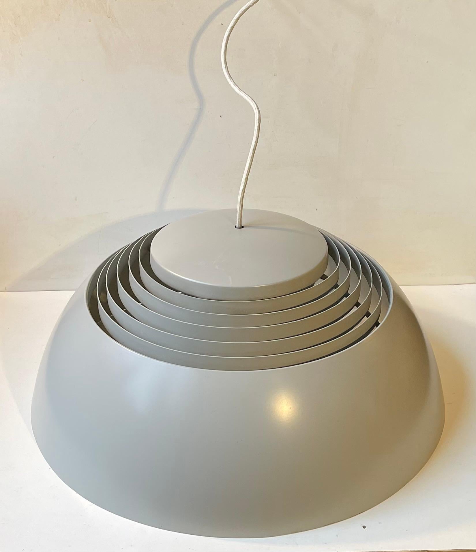 Danish Vintage Arne Jacobsen Grey SAS Royal Ceiling Lamp for Louis Poulsen, 1960s For Sale
