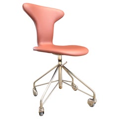 Vintage Arne Jacobsen Munkegaard Office Swivel Stool Model 3115 by Fritz Hansen 