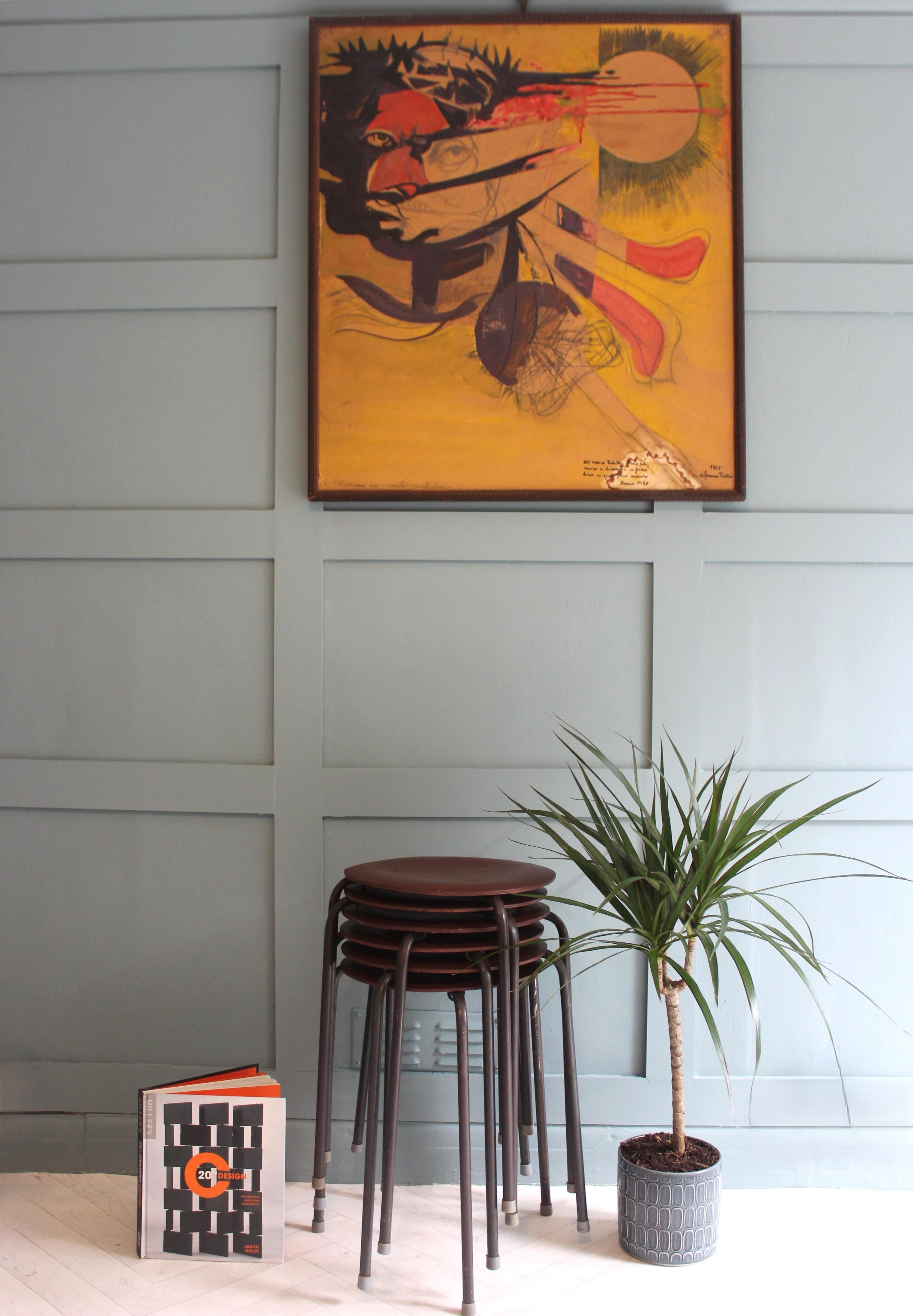 Metà XX secolo Sgabelli impilabili in teak vintage Arne Jacobsen in vendita