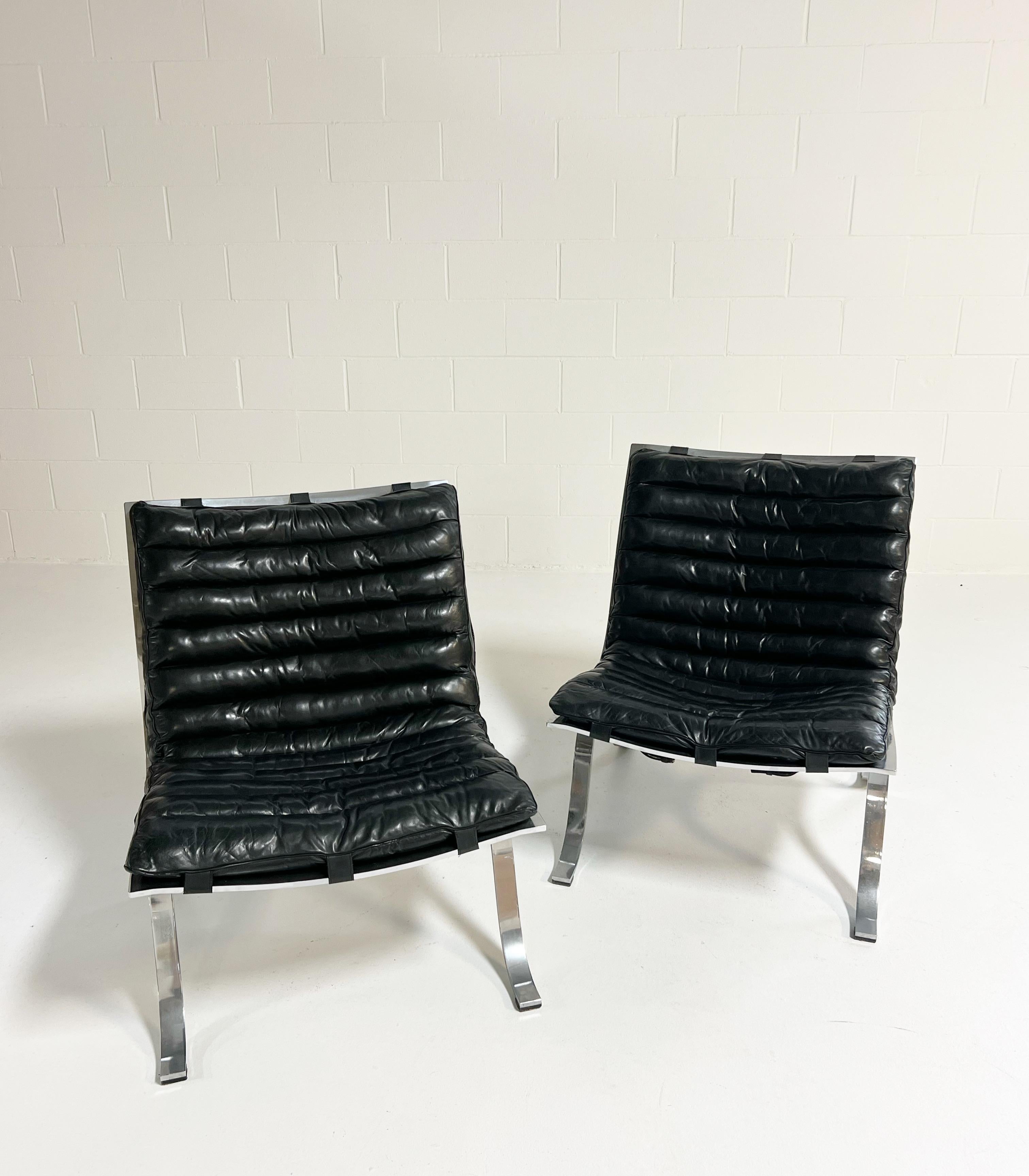 Scandinavian Modern Vintage Arne Norell Ariet Lounge Chairs, Pair