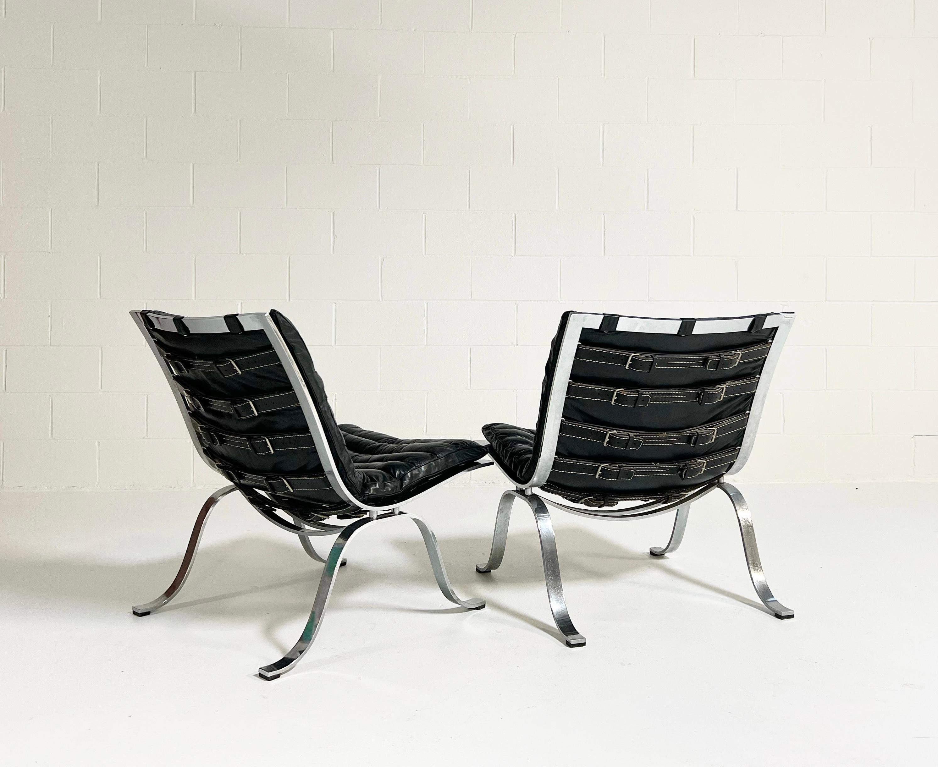 Swedish Vintage Arne Norell Ariet Lounge Chairs, Pair