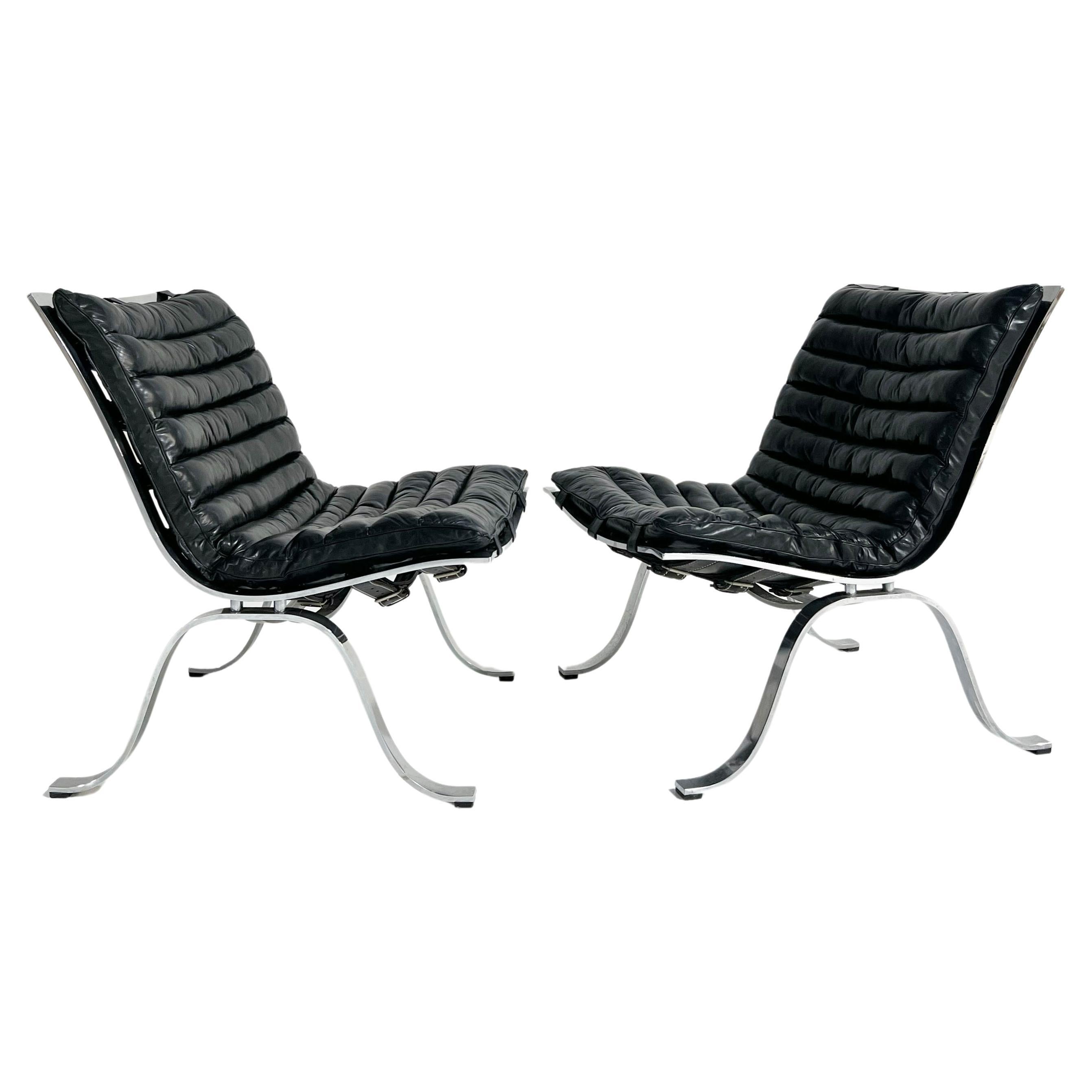 Vintage Arne Norell Ariet Lounge Chairs, Pair