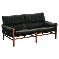 Divano in pelle vintage Arne Norells Ilona dalla Svezia, circa 1970