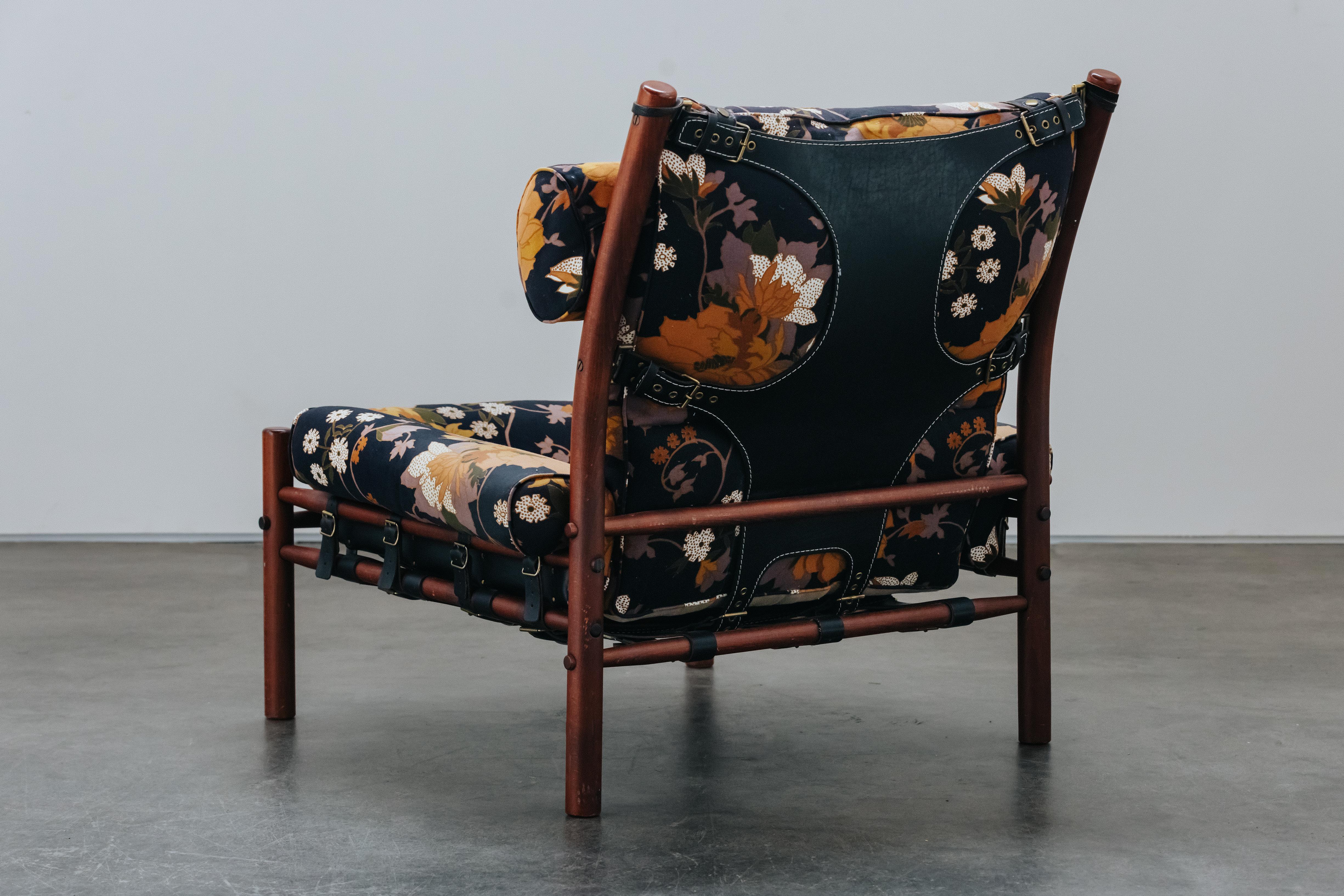 Upholstery Vintage Arne Norell Inca Lounge Chair From Sweden, Circa 1970
