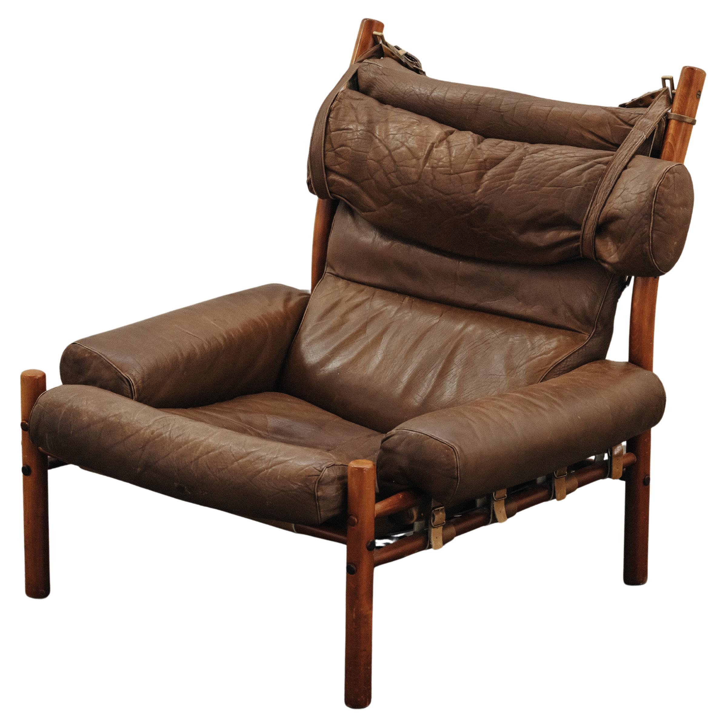 Vintage Arne Norell Inca Lounge Chair From Sweden, Circa 1970